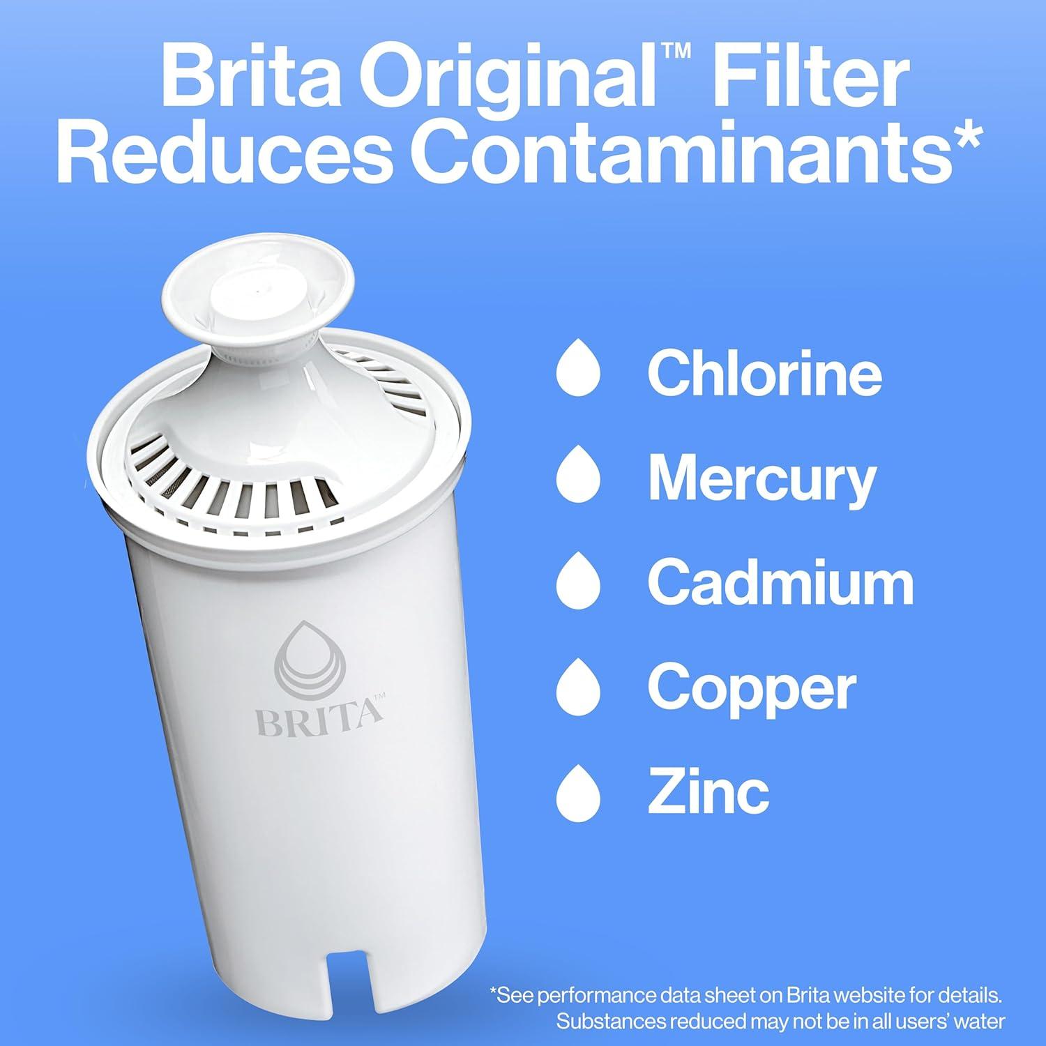 Filtros de Agua Brita Estándar - Paquete de 4 Filtros, Reduce Cloro y Metales