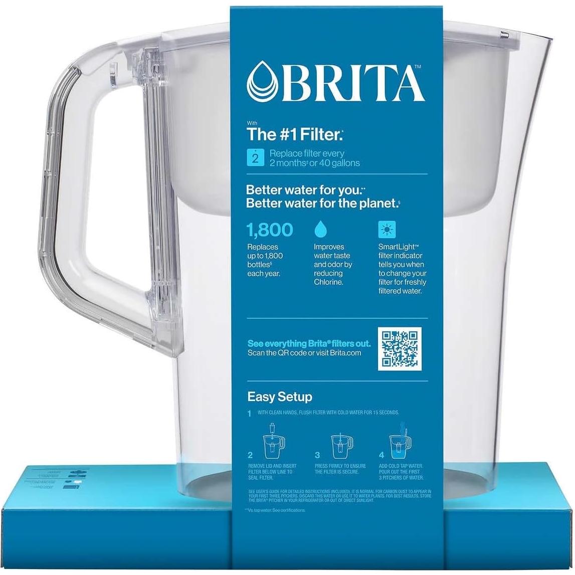 Jarra de Filtro de Agua Brita 10 Tazas con 2 Filtros Estándar