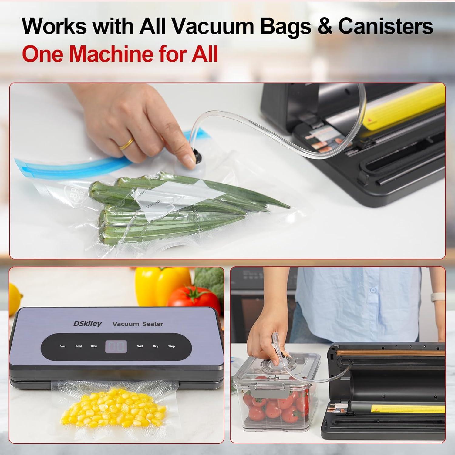 Máquina de Sellado al Vacío Dskiley 80kPa Compacta con Cortador