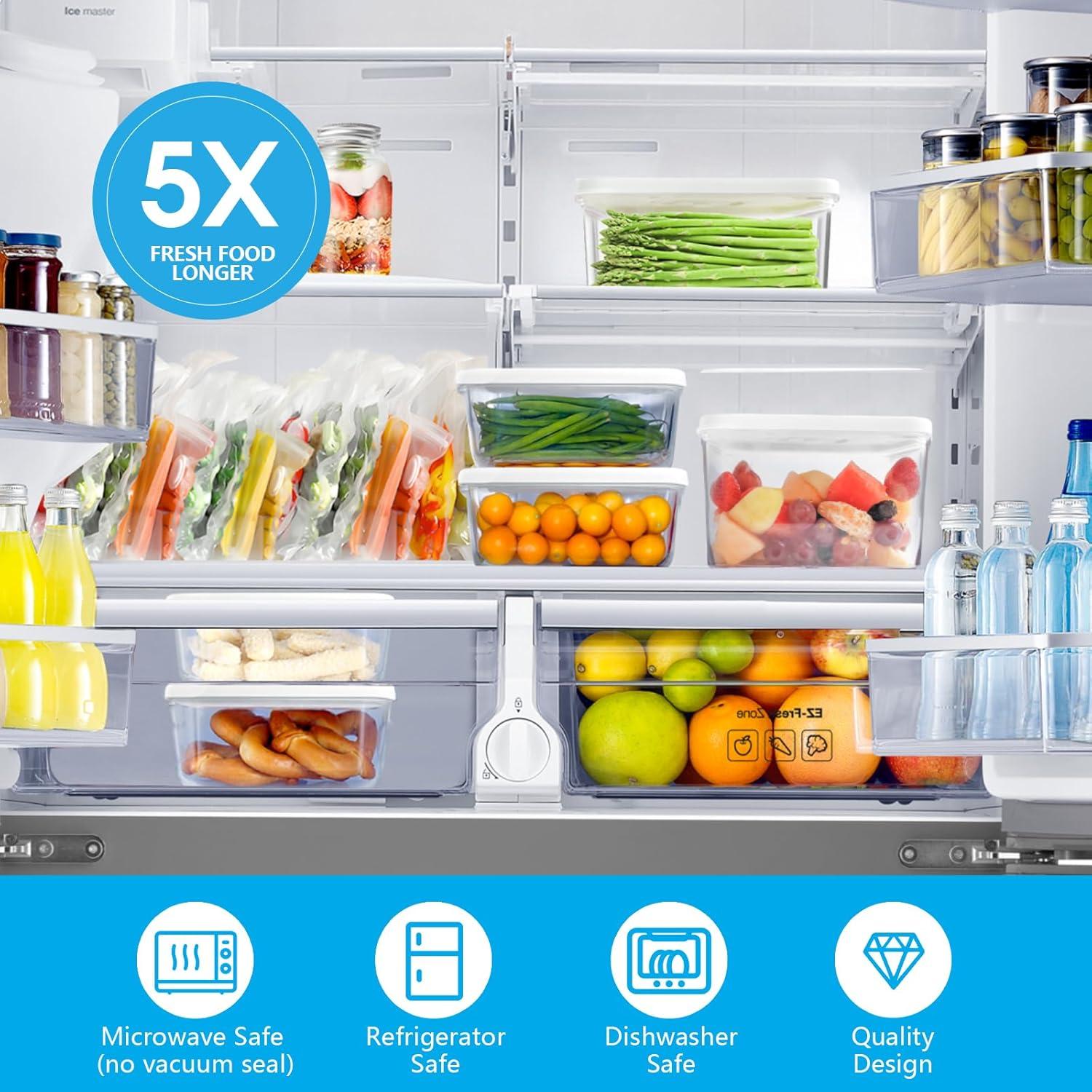 Sellador al vacío Vixino portátil + 3 contenedores + 30 bolsas