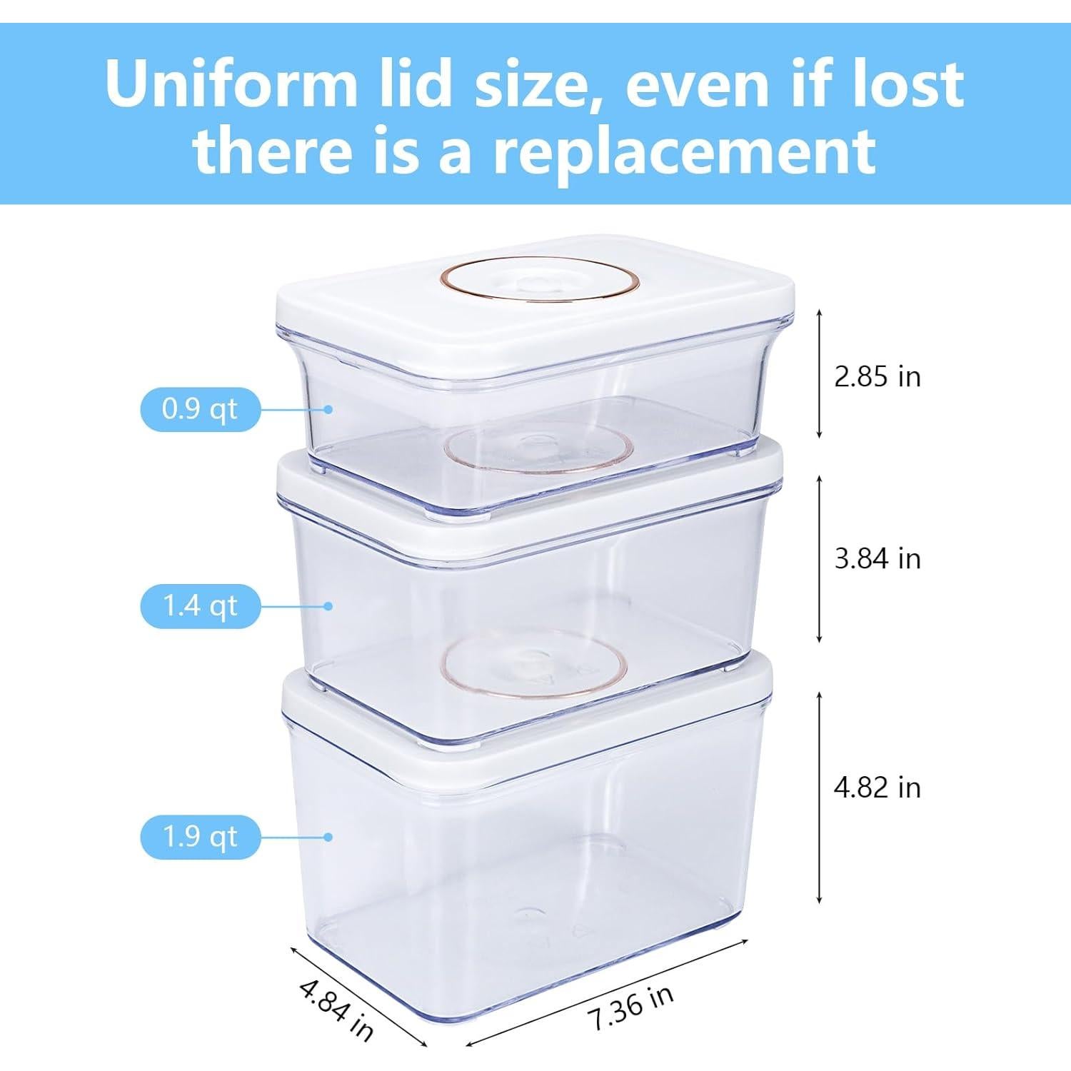 Sellador al vacío Vixino portátil + 3 contenedores + 30 bolsas