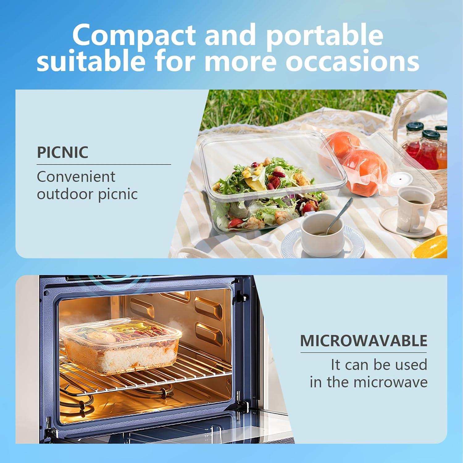 Sellador al vacío Vixino portátil + 3 contenedores + 30 bolsas