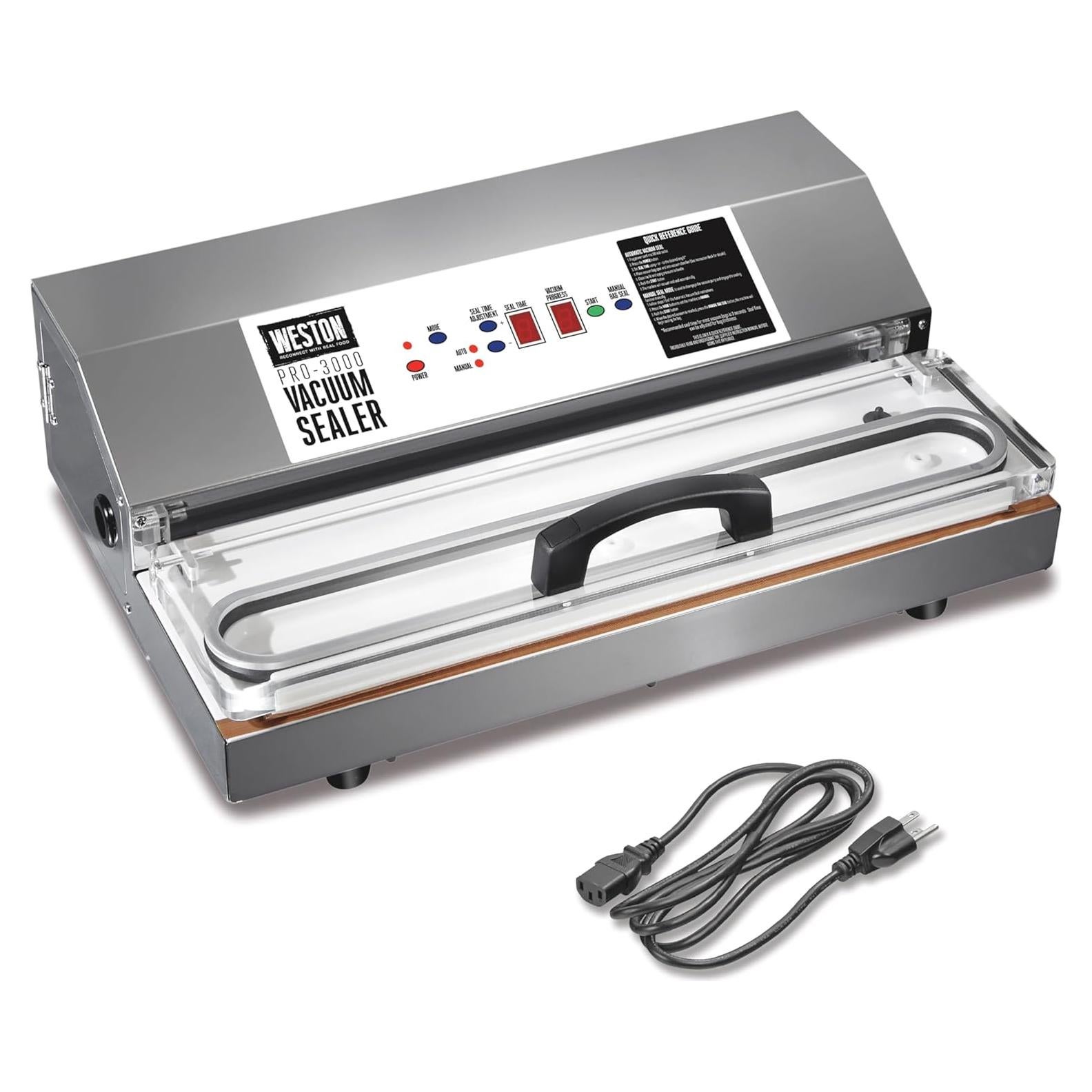 Selladora al Vacío Weston Pro-3000 1020W Acero Inoxidable 38cm