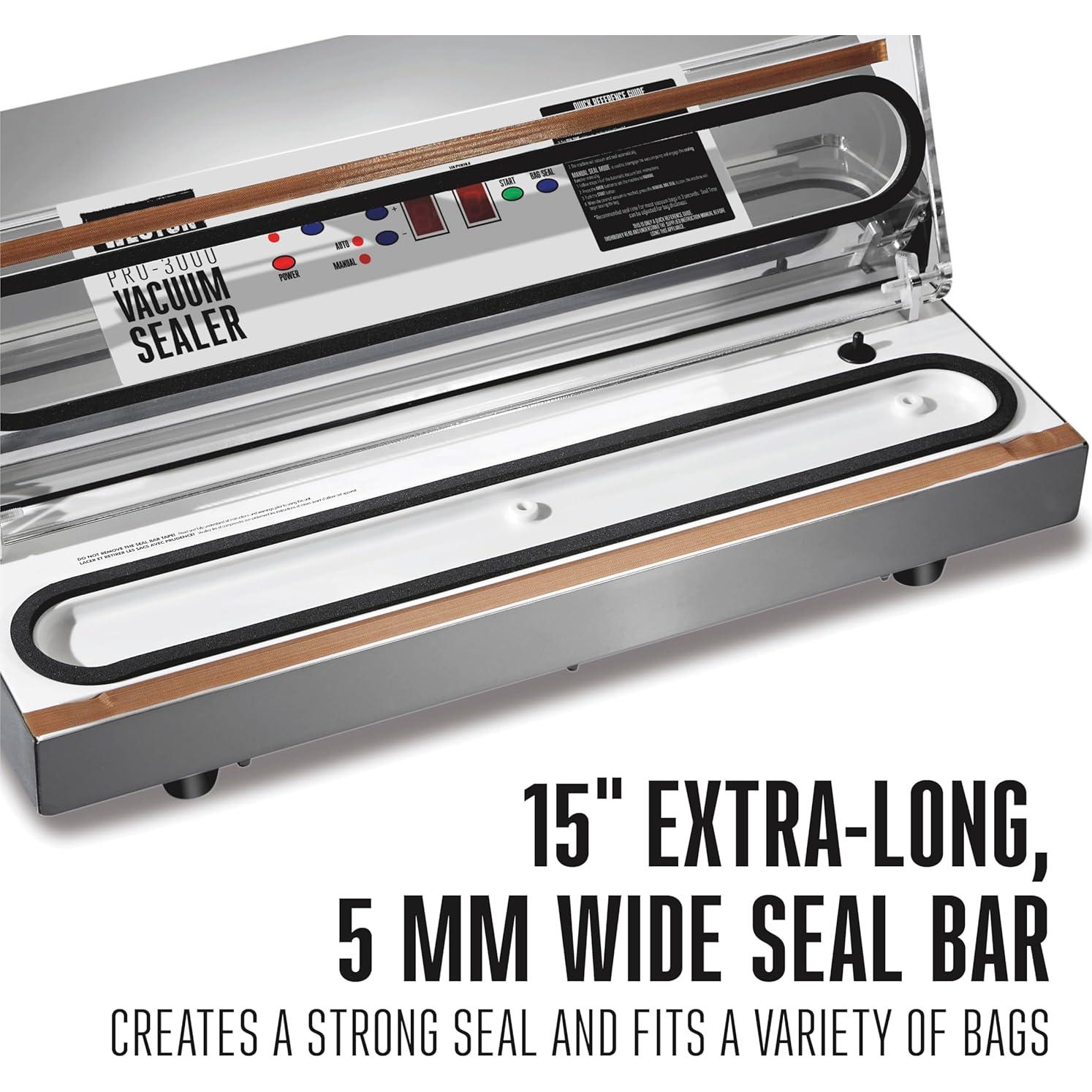 Selladora al Vacío Weston Pro-3000 1020W Acero Inoxidable 38cm