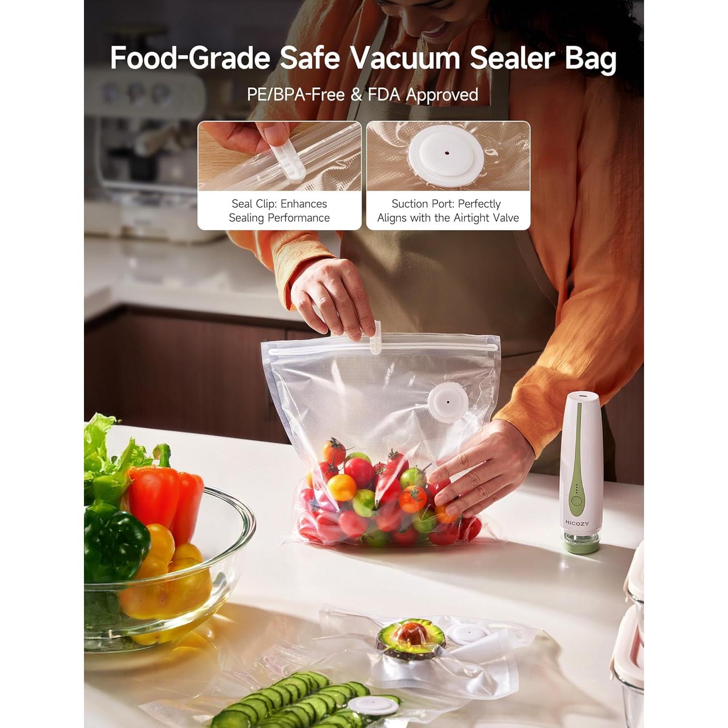 Sellador al Vacío HiCOZY Sync para Alimentos, Compacto y Potente