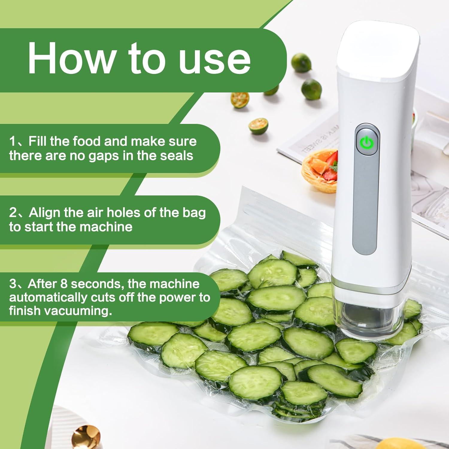 Sellador al vacío portátil WaterElfo Vs100 con 30 bolsas