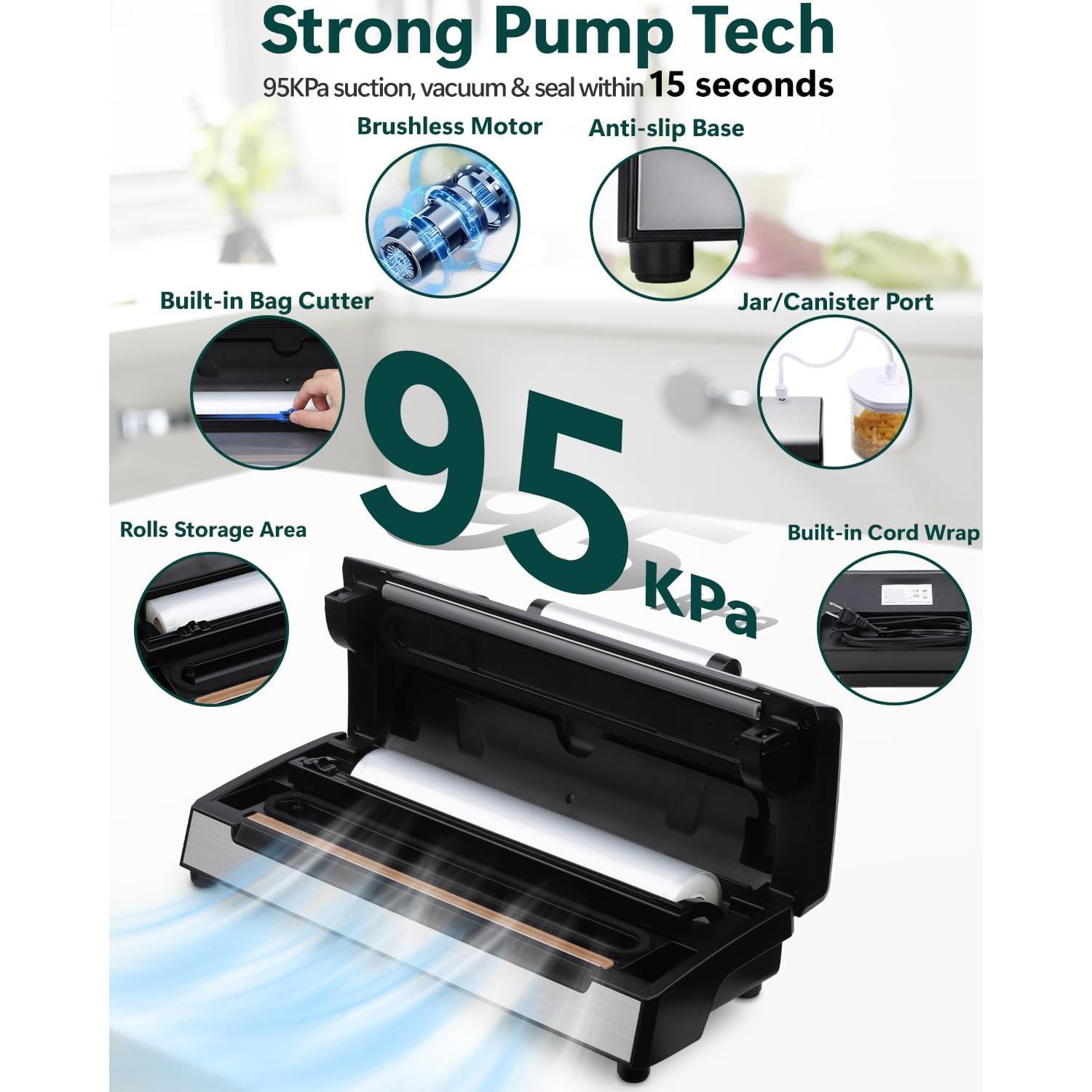 Máquina Selladora al Vacío Kursinna VS5738 8 en 1 Automática