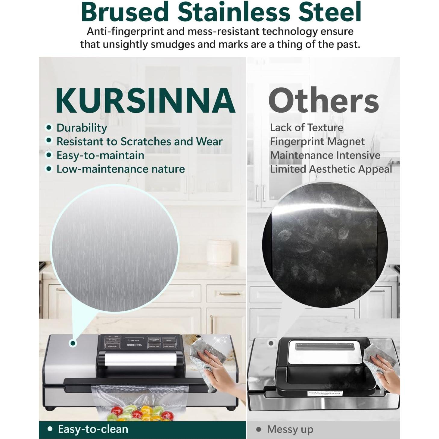 Máquina Selladora al Vacío Kursinna VS5738 8 en 1 Automática