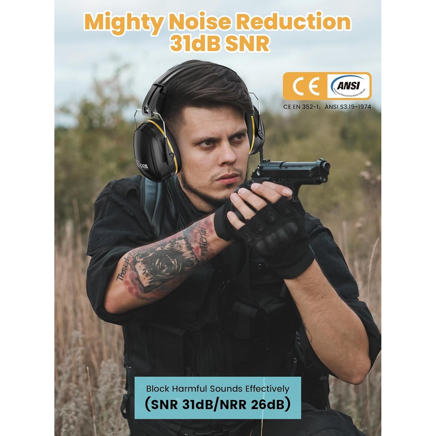 Orejeras de Protección Auditiva Dr.meter 31dB Ajustables 2PACK