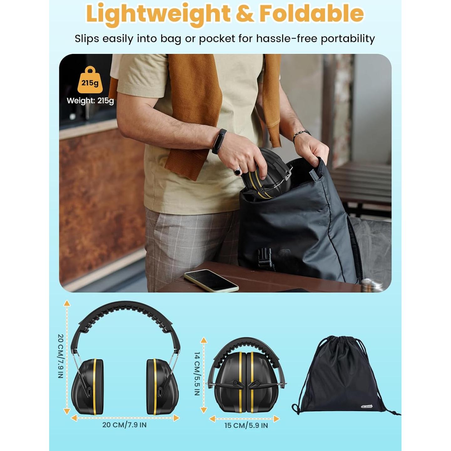 Orejeras de Protección Auditiva Dr.meter 31dB Ajustables 2PACK