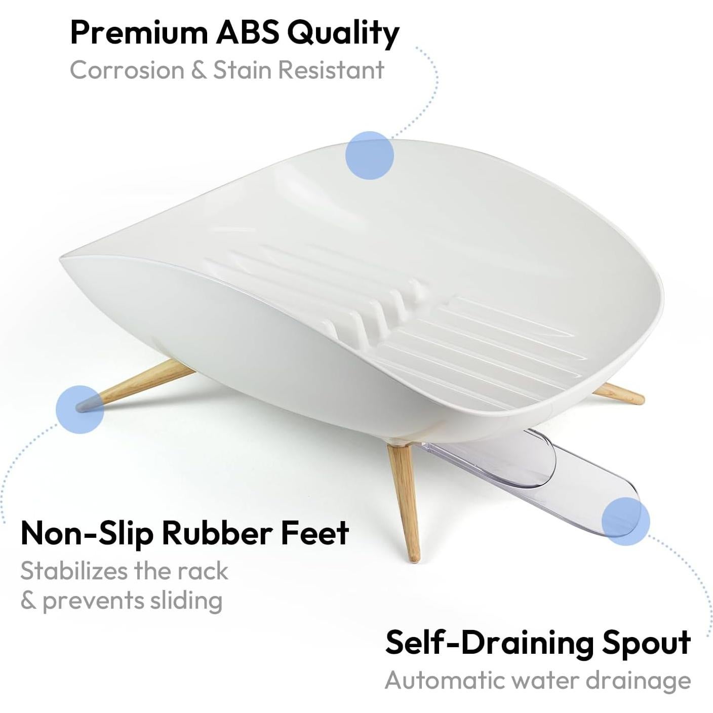 Escurridor de Platos Carrotez con Drenaje Automático Blanco