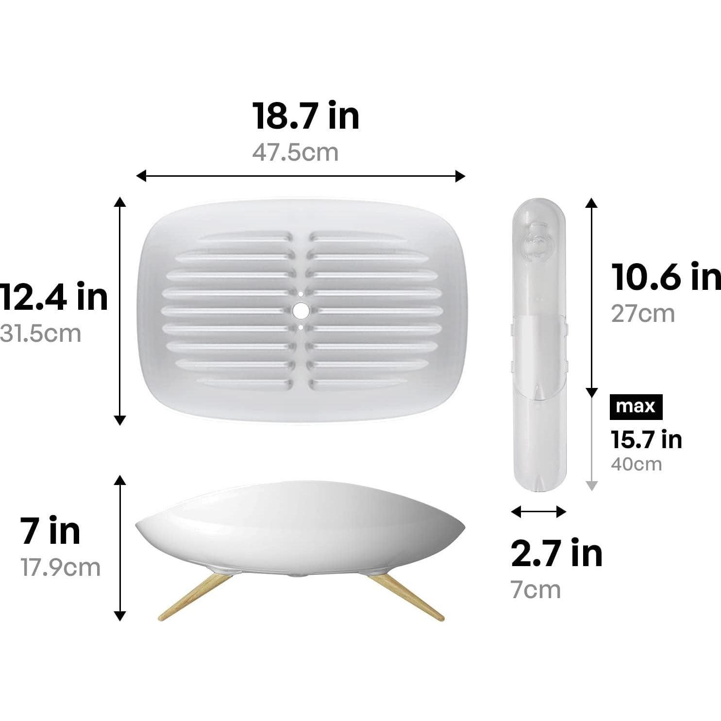 Escurridor de Platos Carrotez con Drenaje Automático Blanco