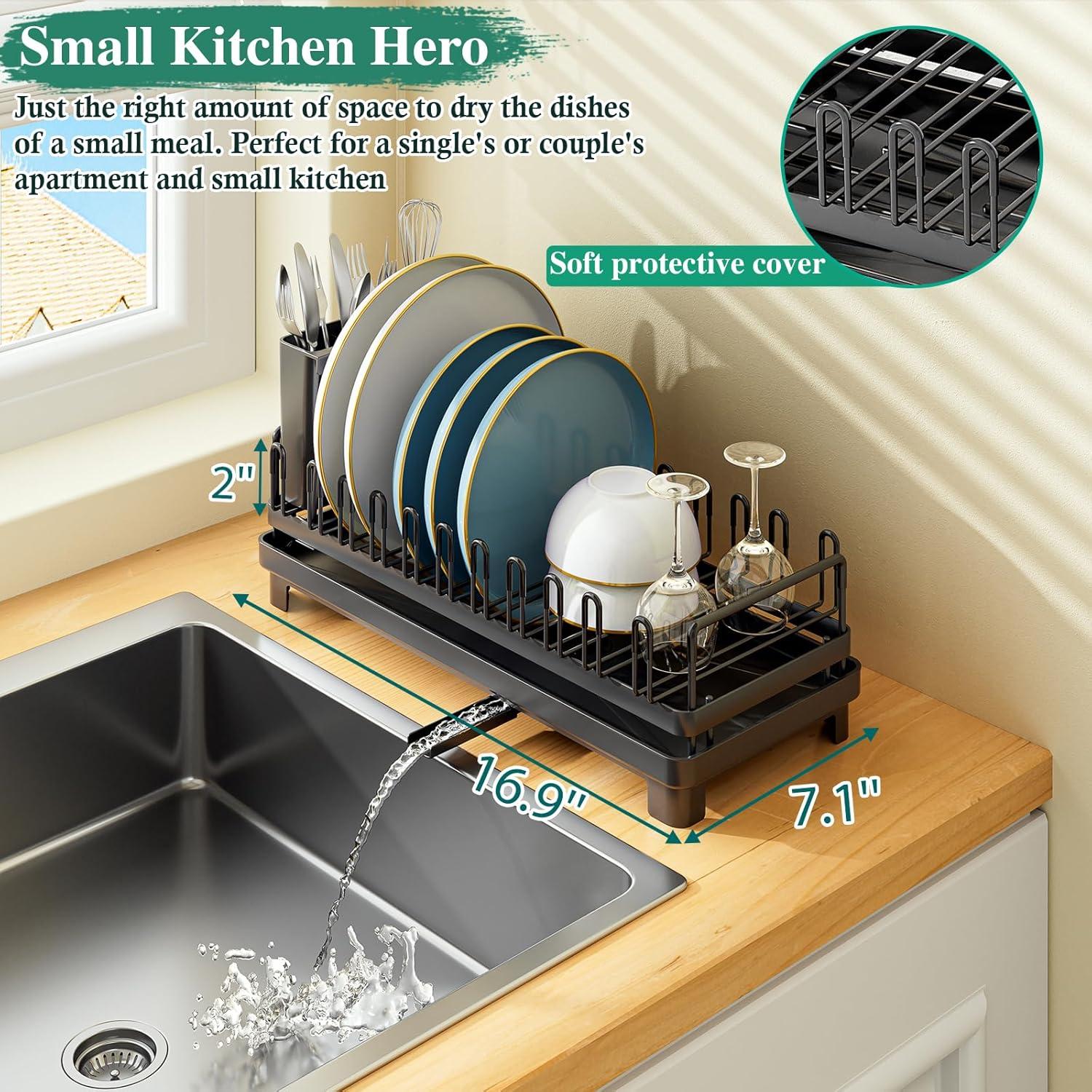 Escurridor de Platos Pequeño OKZEST con Drenaje Automático