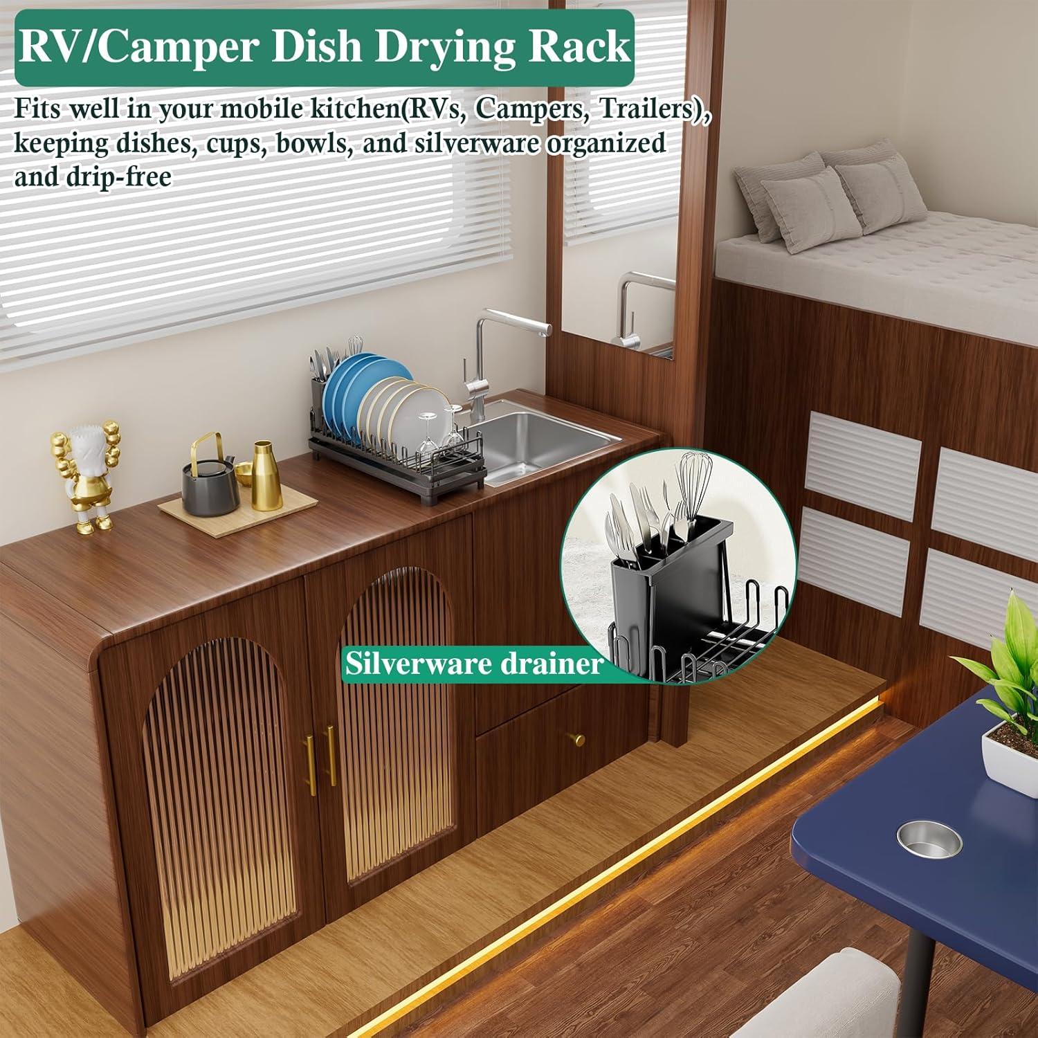 Escurridor de Platos Pequeño OKZEST con Drenaje Automático