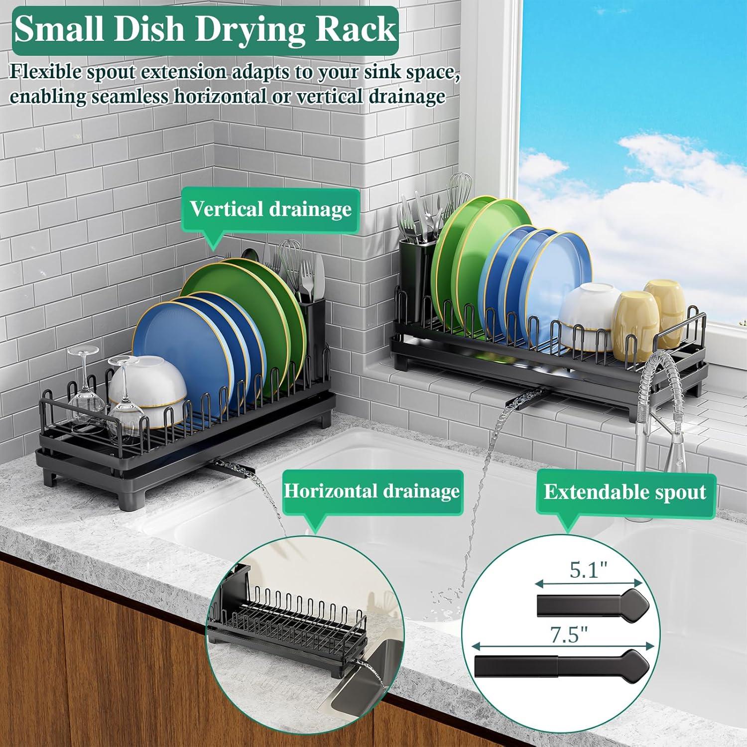 Escurridor de Platos Pequeño OKZEST con Drenaje Automático