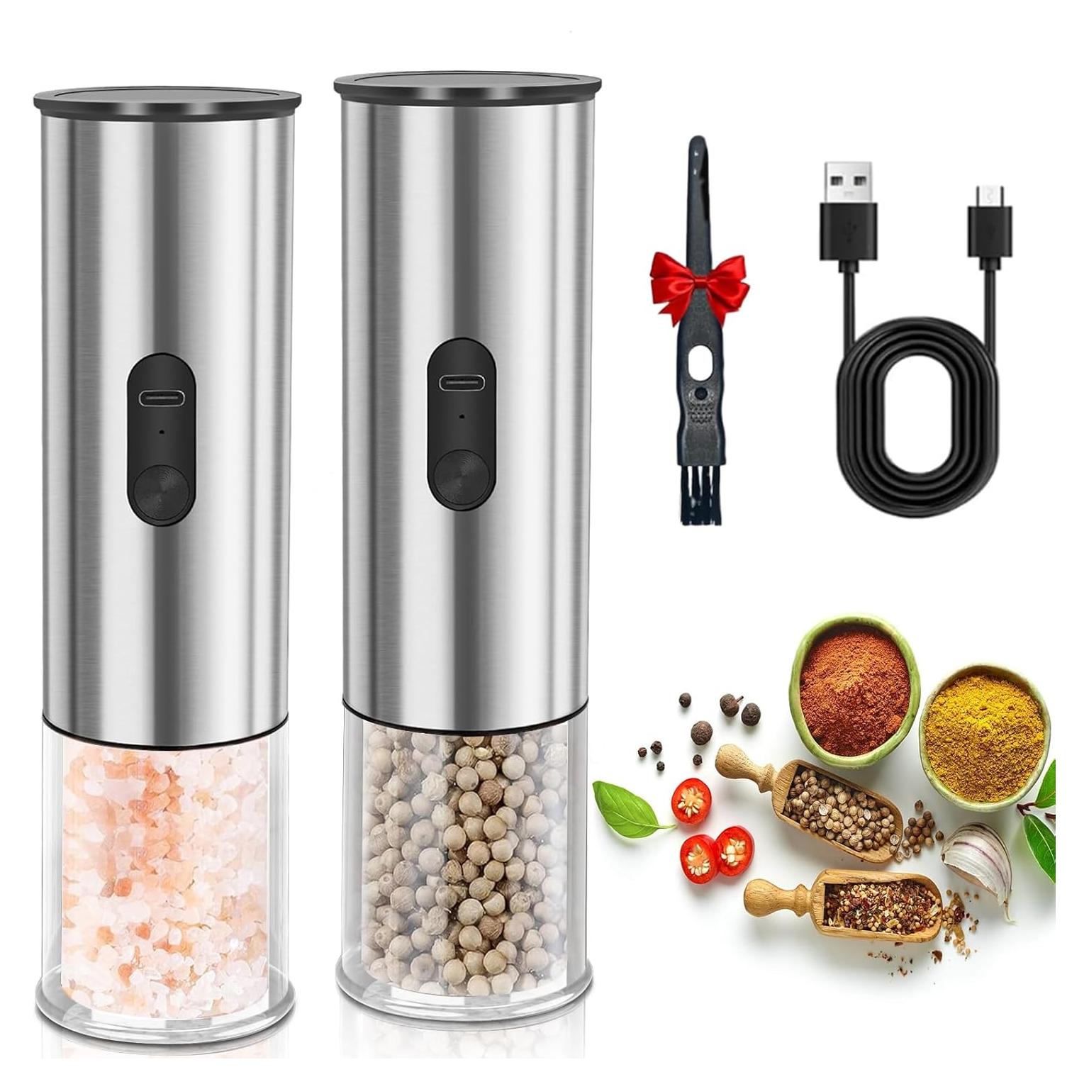 Juego de Molinillos Eléctricos de Sal y Pimienta Enutogo
