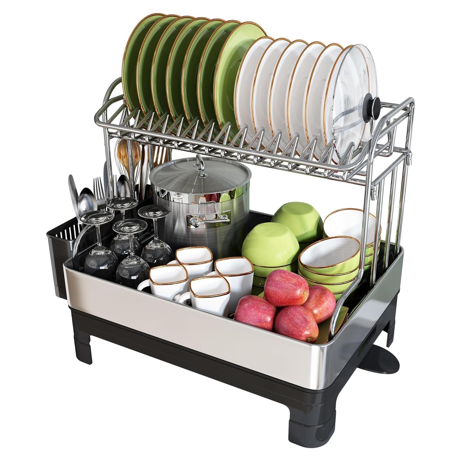 Escurridor de Platos BOOSINY Acero Inoxidable 2 Niveles 46x34cm