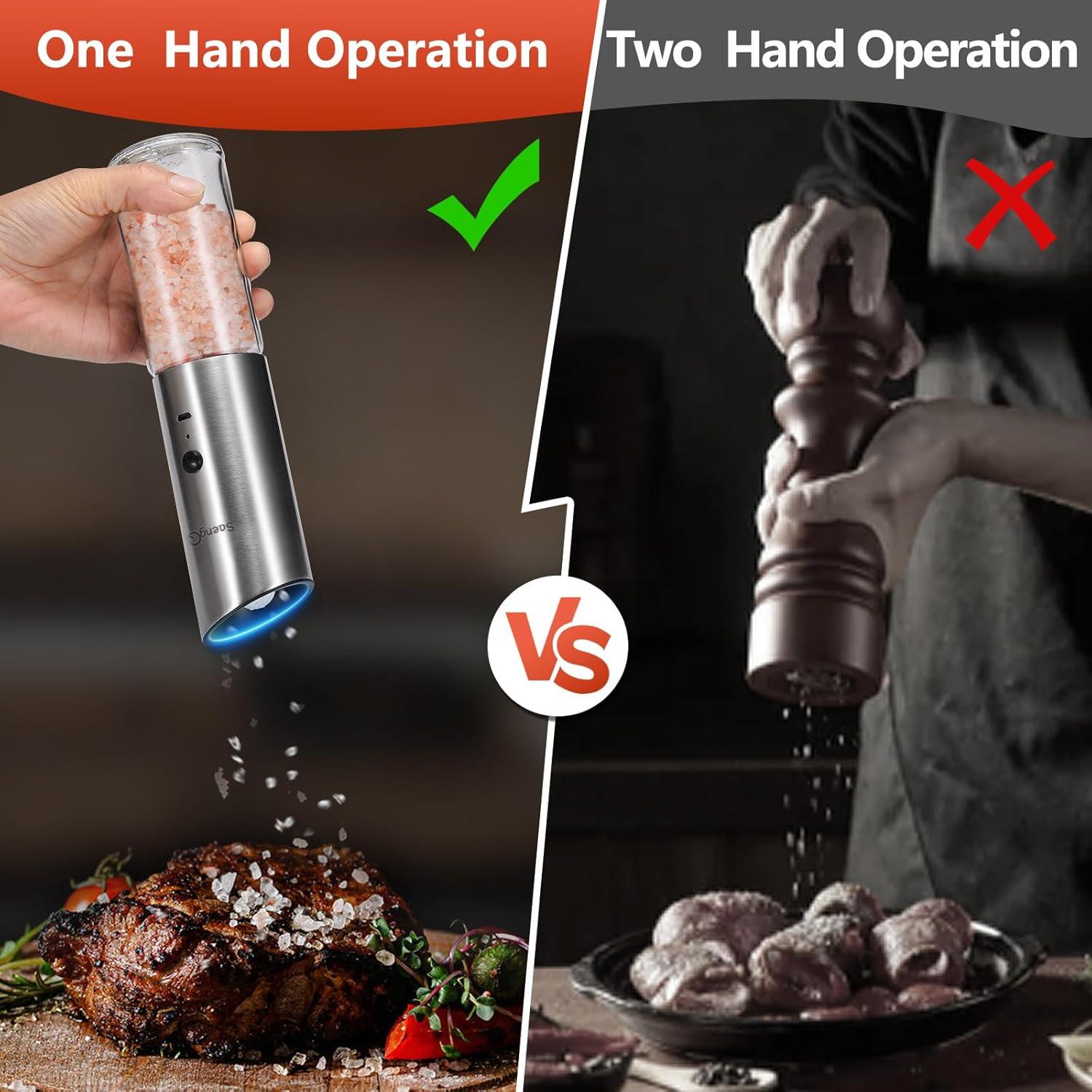 Juego de Molinillos Eléctricos de Sal y Pimienta SaengQ