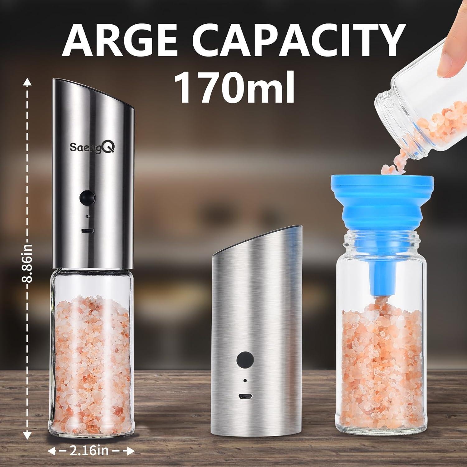 Juego de Molinillos Eléctricos de Sal y Pimienta SaengQ