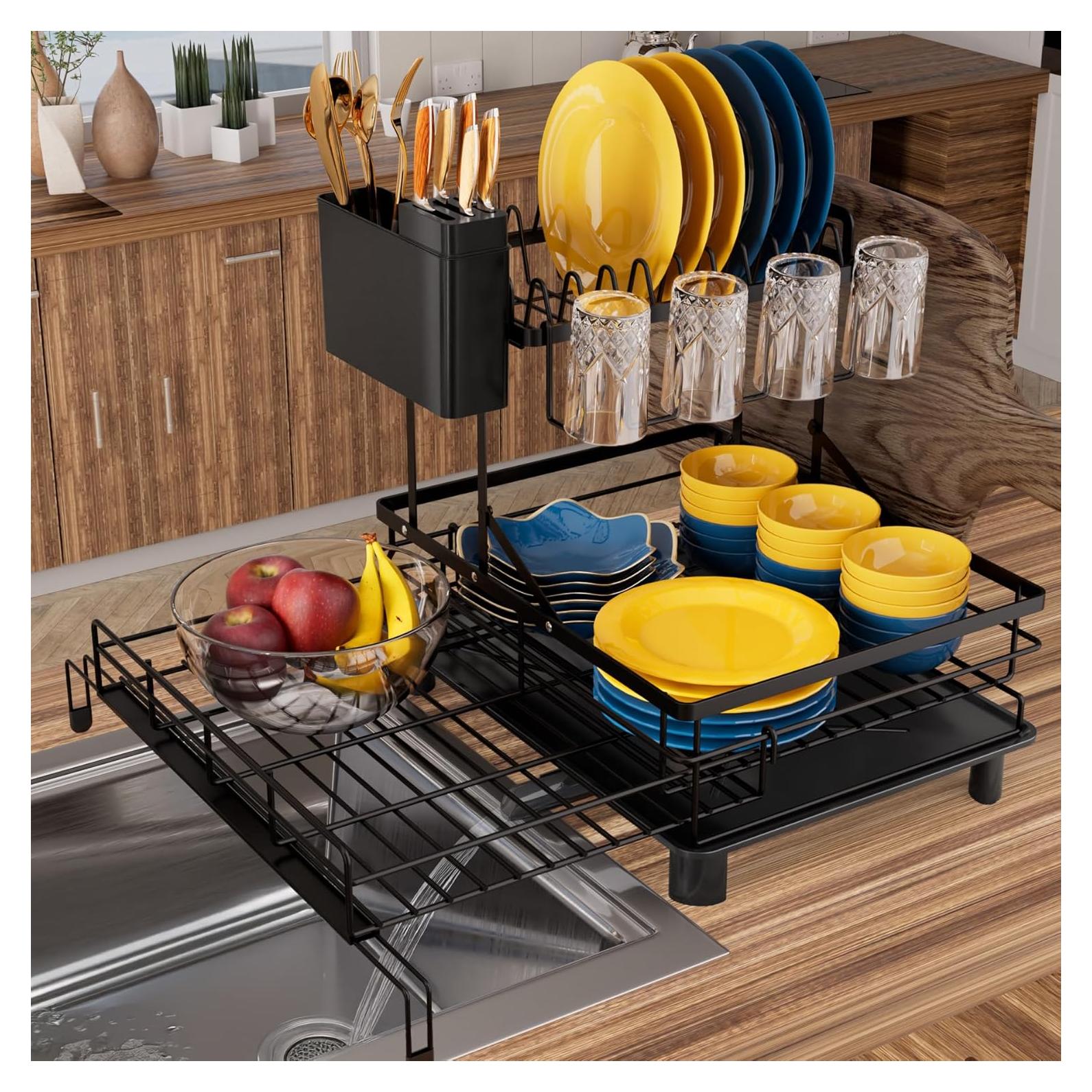 Escurridor de Platos Expandible YEYPOP 2 Niveles Acero Inoxidable