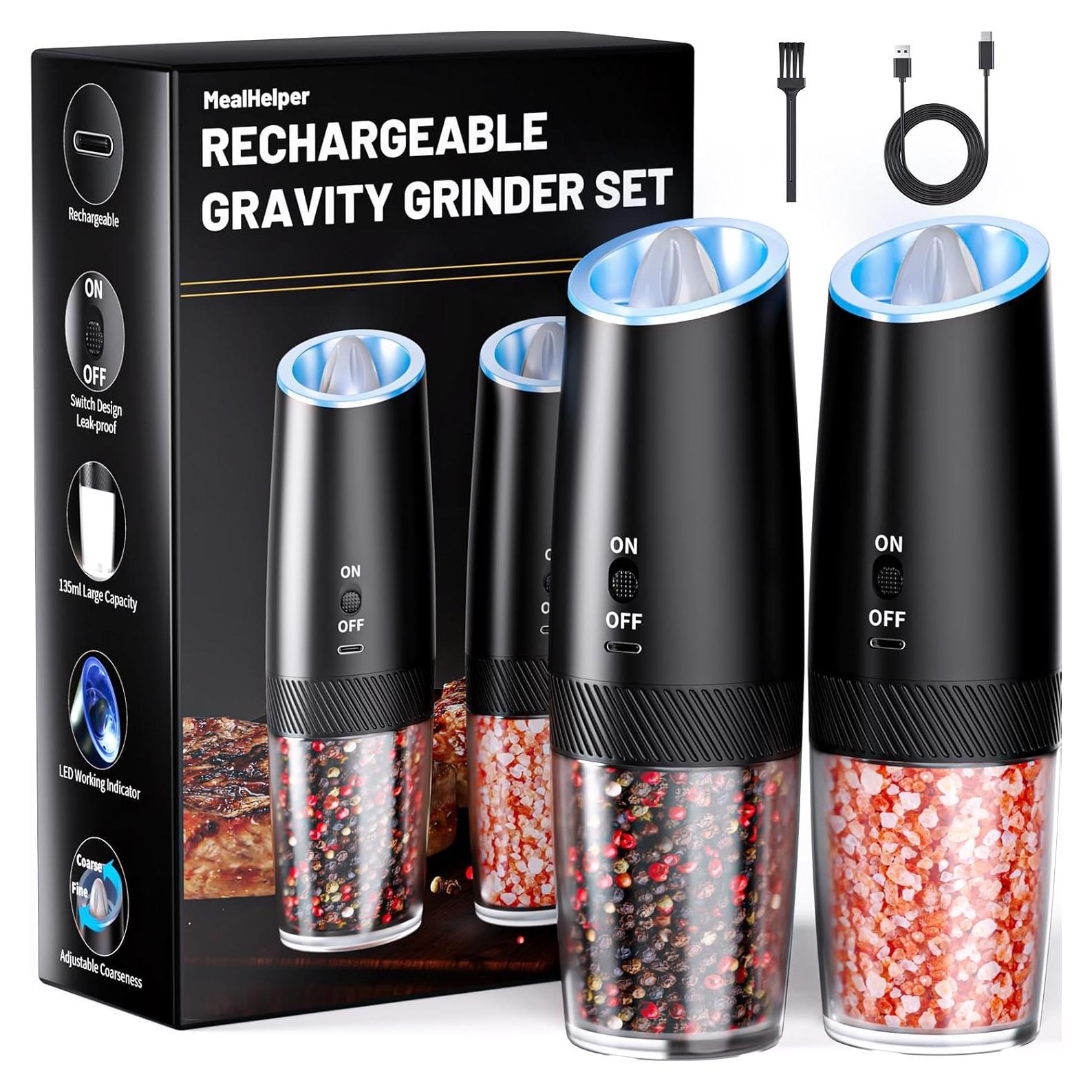 Juego de Molinillos Eléctricos de Sal y Pimienta MealHelper 135ml