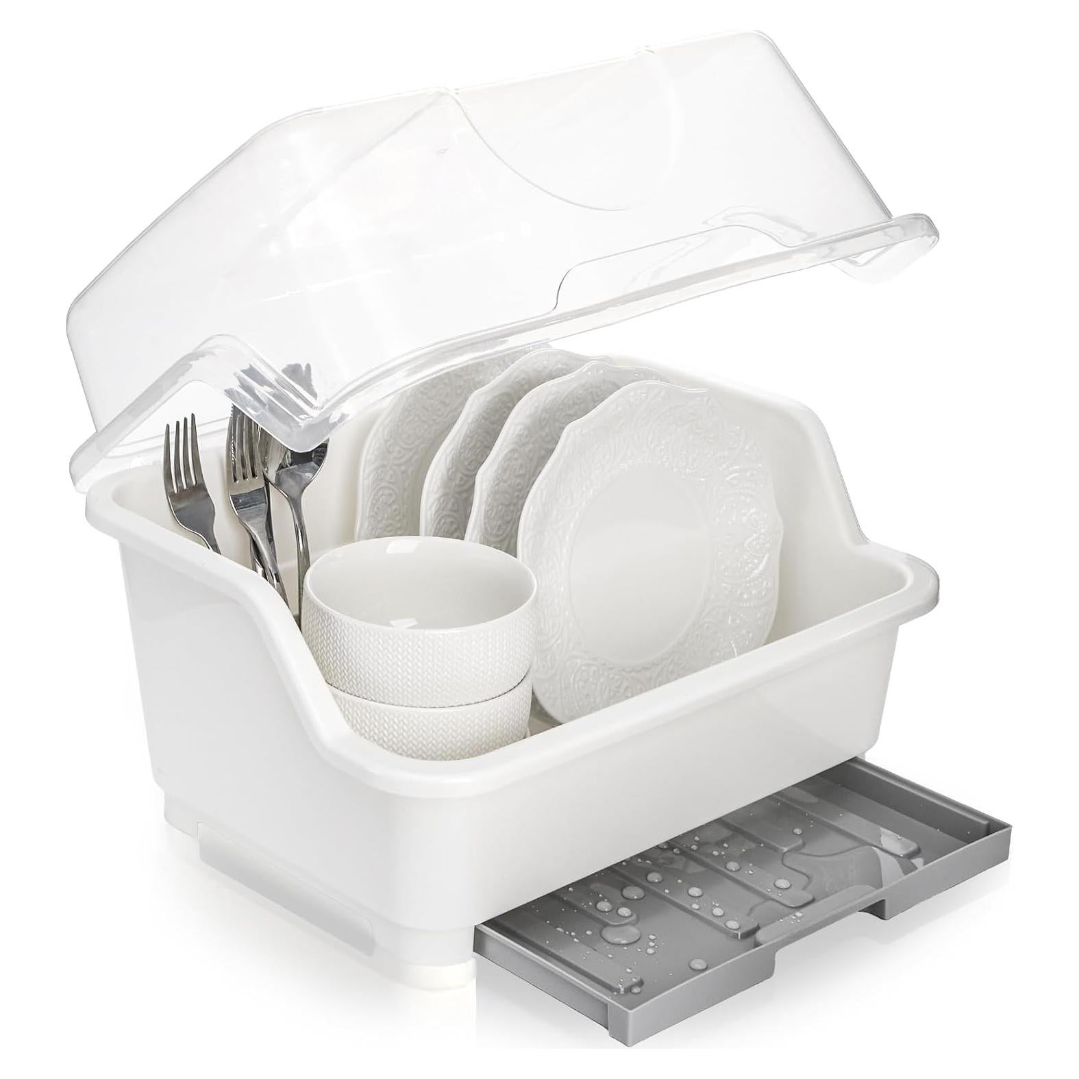 Escurridor de Platos Acshio con Tapa y Bandeja Drenaje 40.6x26.9cm