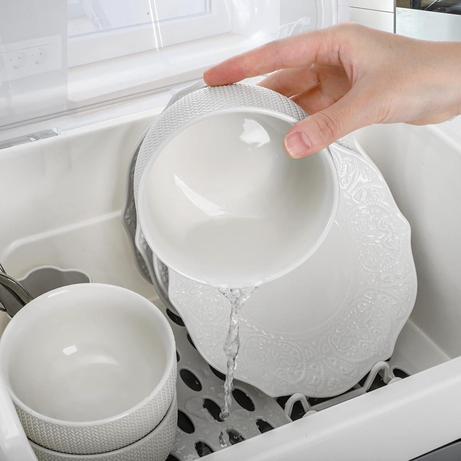 Escurridor de Platos Acshio con Tapa y Bandeja Drenaje 40.6x26.9cm