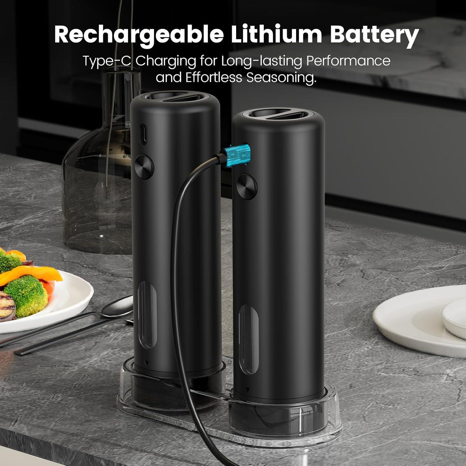 Juego de Molinillos Eléctricos de Sal y Pimienta Altmara 110ml