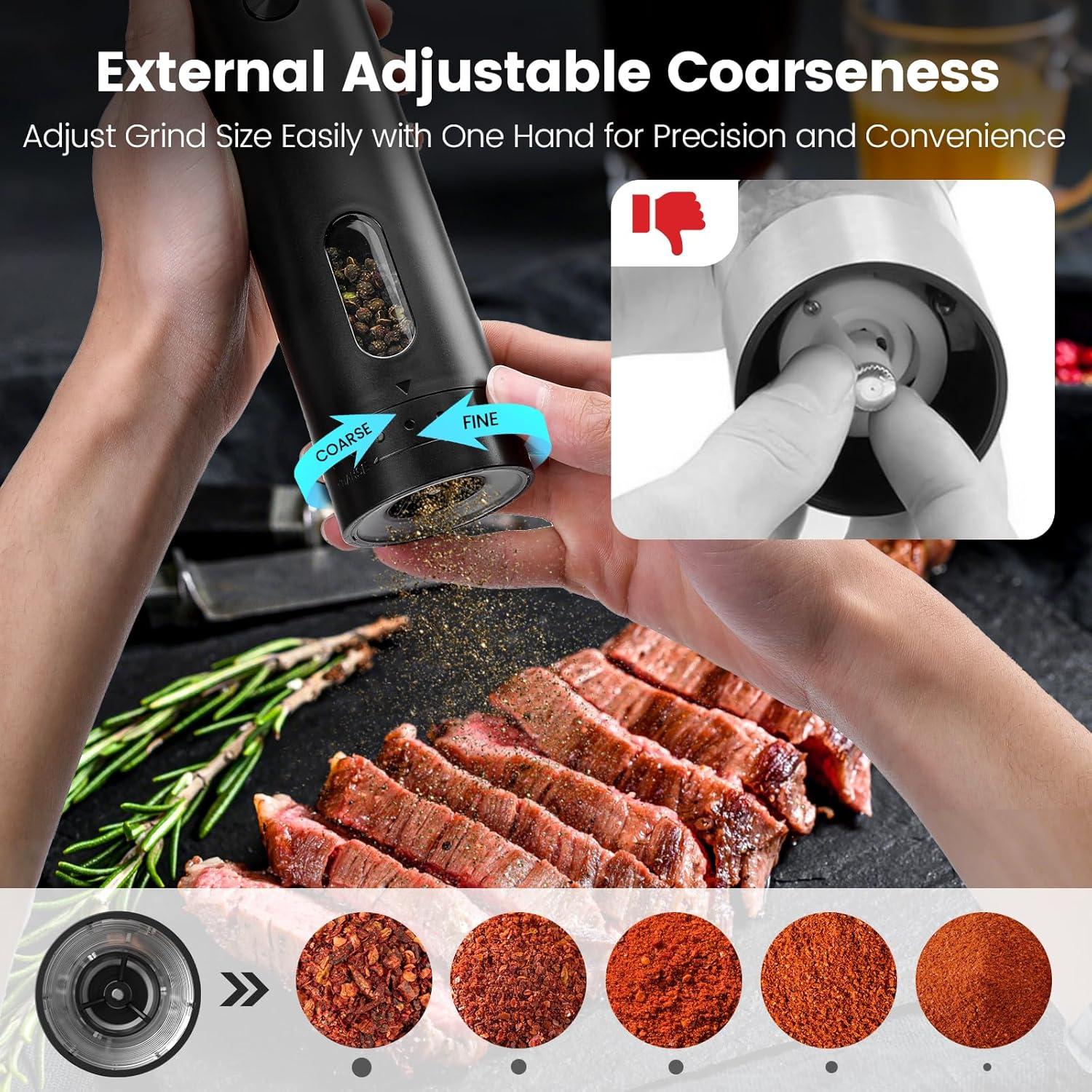 Juego de Molinillos Eléctricos de Sal y Pimienta Altmara 110ml