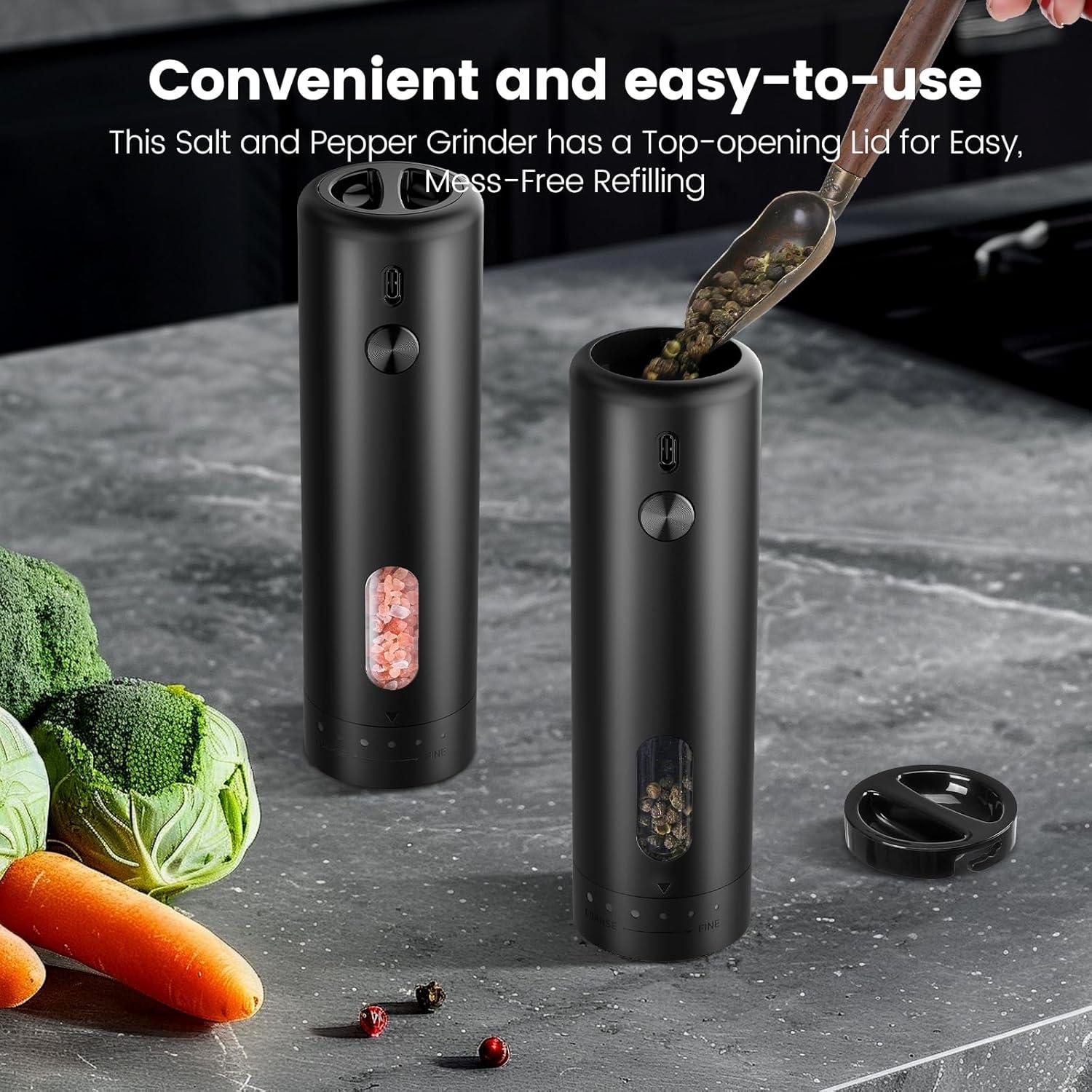 Juego de Molinillos Eléctricos de Sal y Pimienta Altmara 110ml