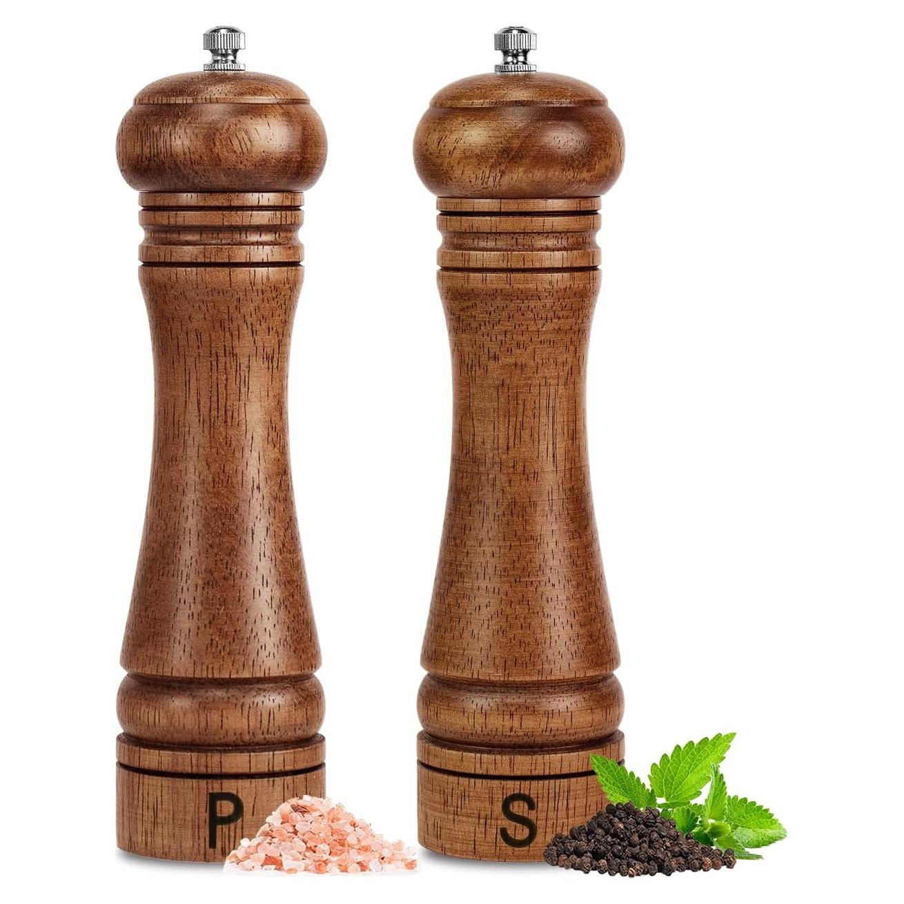 Juego de Molinillos de Sal y Pimienta Haomacro 20.32 cm Madera
