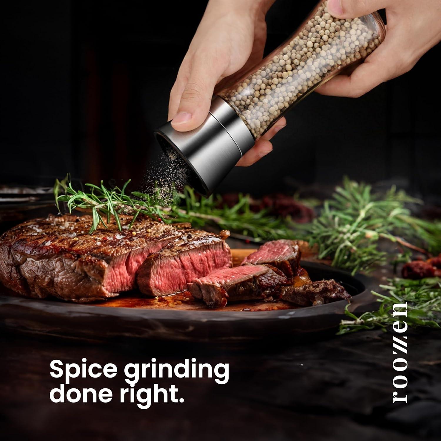 Juego de Molinillos de Sal y Pimienta Roozzen 0.52 kg Manual