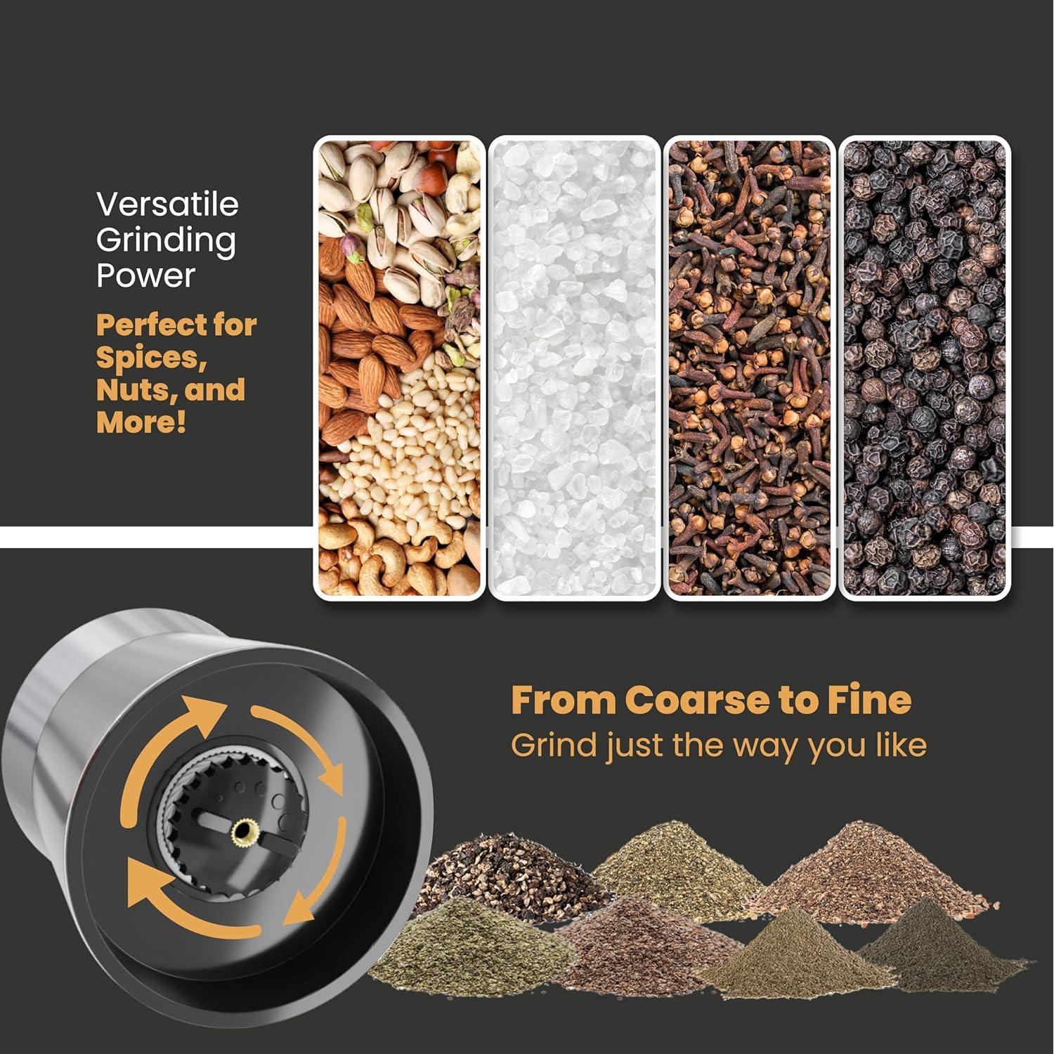 Juego de Molinillos de Sal y Pimienta Roozzen 0.52 kg Manual