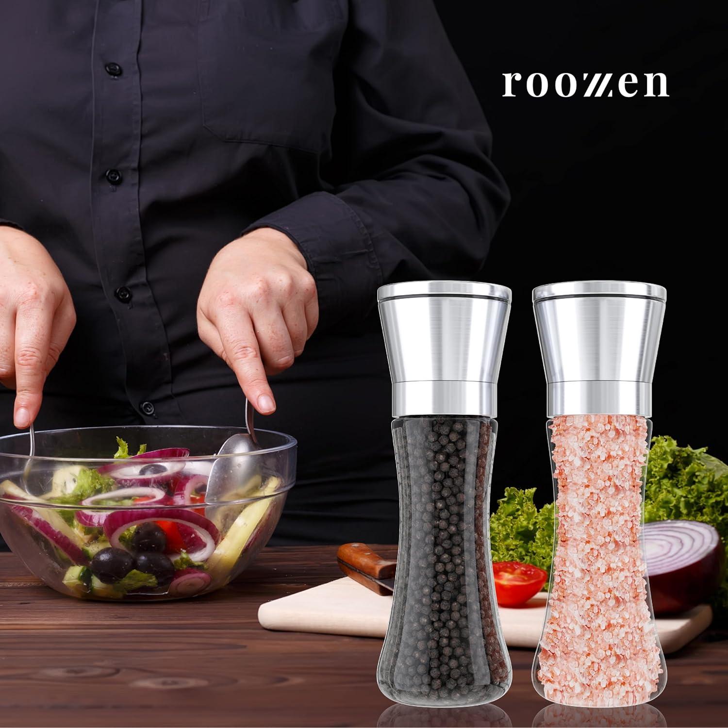 Juego de Molinillos de Sal y Pimienta Roozzen 0.52 kg Manual