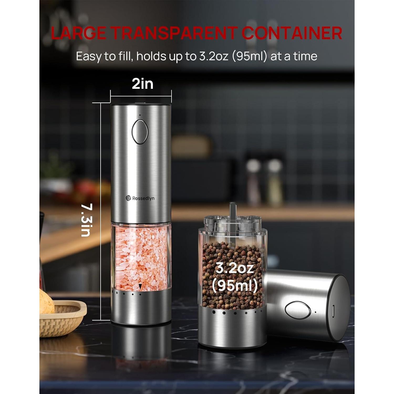 Juego de Molinillos Eléctricos de Sal y Pimienta Rossedlyn S1