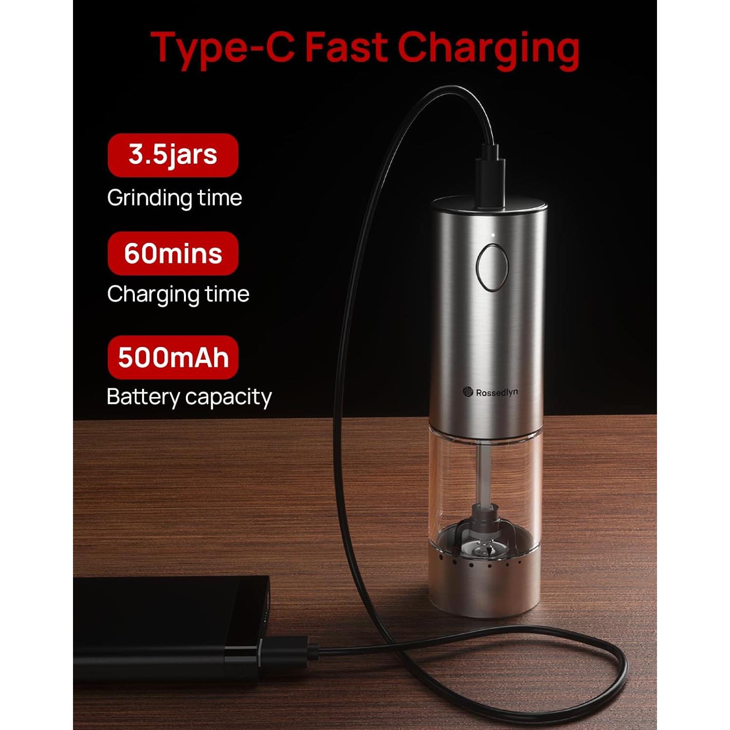 Juego de Molinillos Eléctricos de Sal y Pimienta Rossedlyn S1