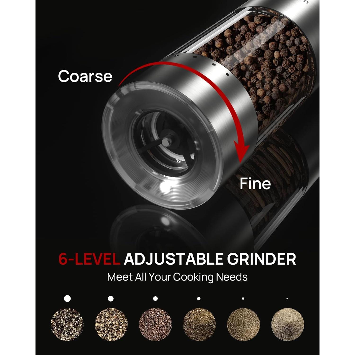 Juego de Molinillos Eléctricos de Sal y Pimienta Rossedlyn S1