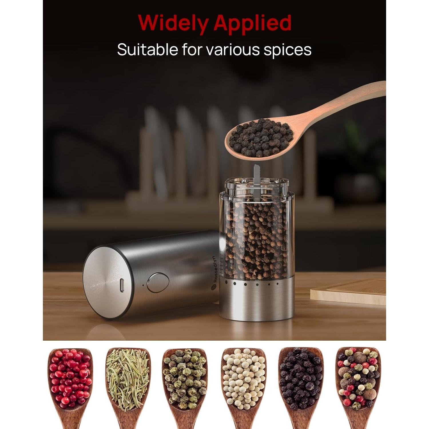 Juego de Molinillos Eléctricos de Sal y Pimienta Rossedlyn S1