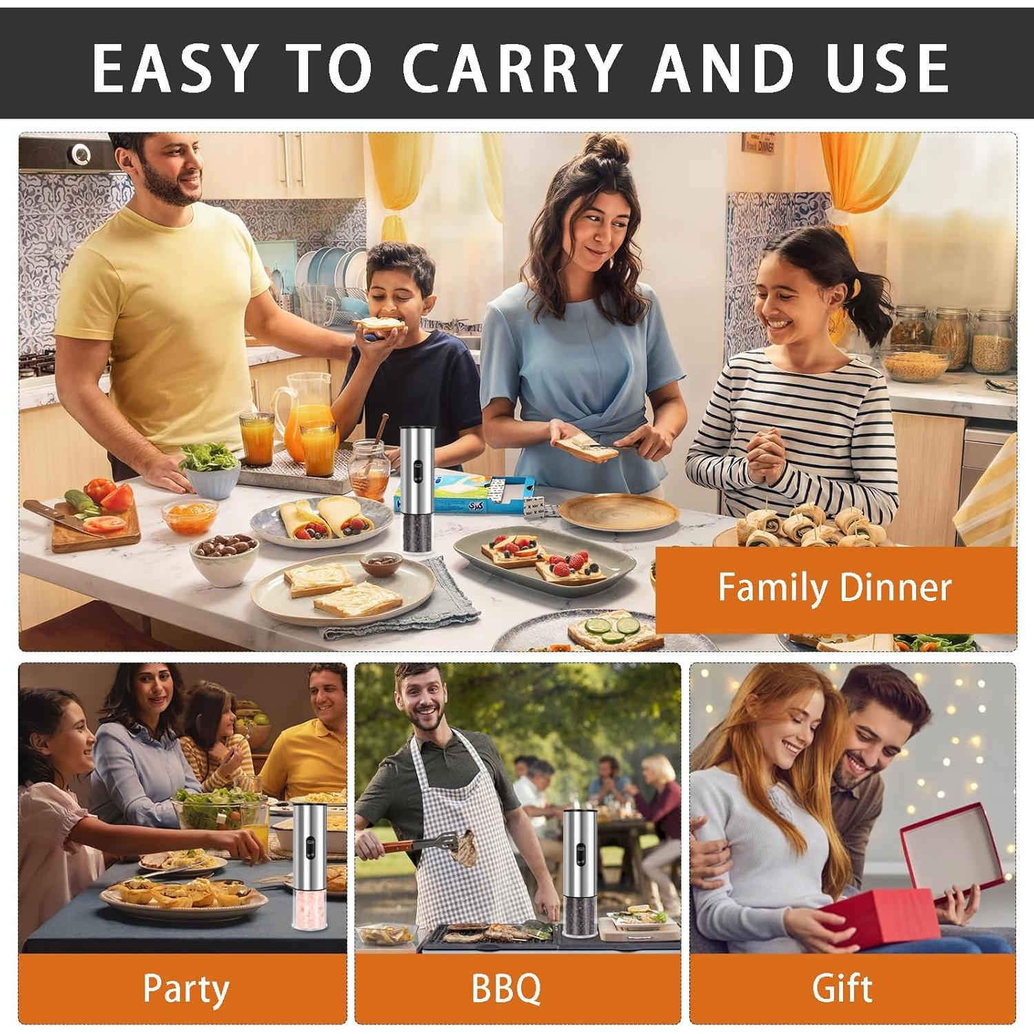 Juego de Molinillos Eléctricos de Sal y Pimienta Enutogo 2 Piezas