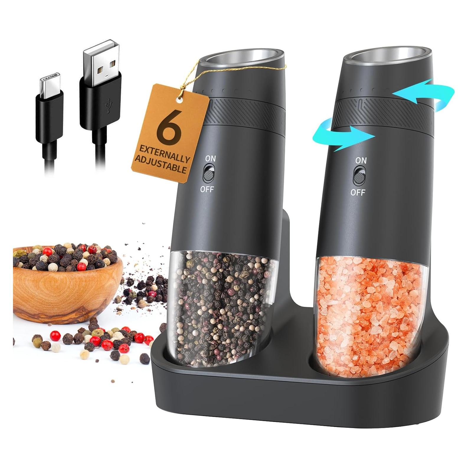 CIRCLE JOY Molinillo Eléctrico de Sal y Pimienta Ajustable