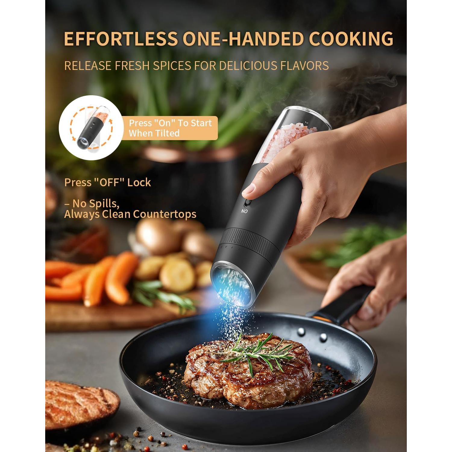 CIRCLE JOY Molinillo Eléctrico de Sal y Pimienta Ajustable