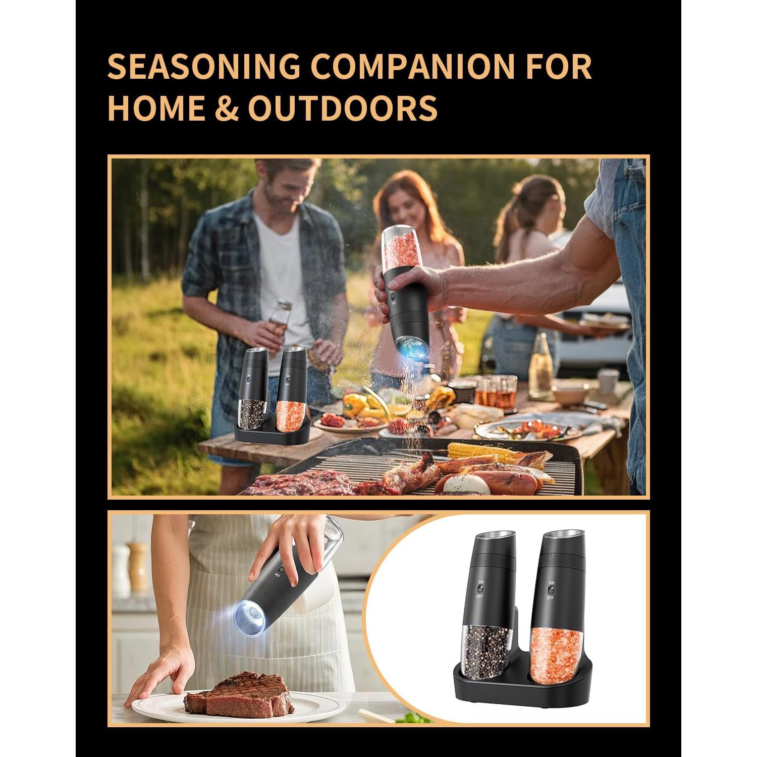 CIRCLE JOY Molinillo Eléctrico de Sal y Pimienta Ajustable