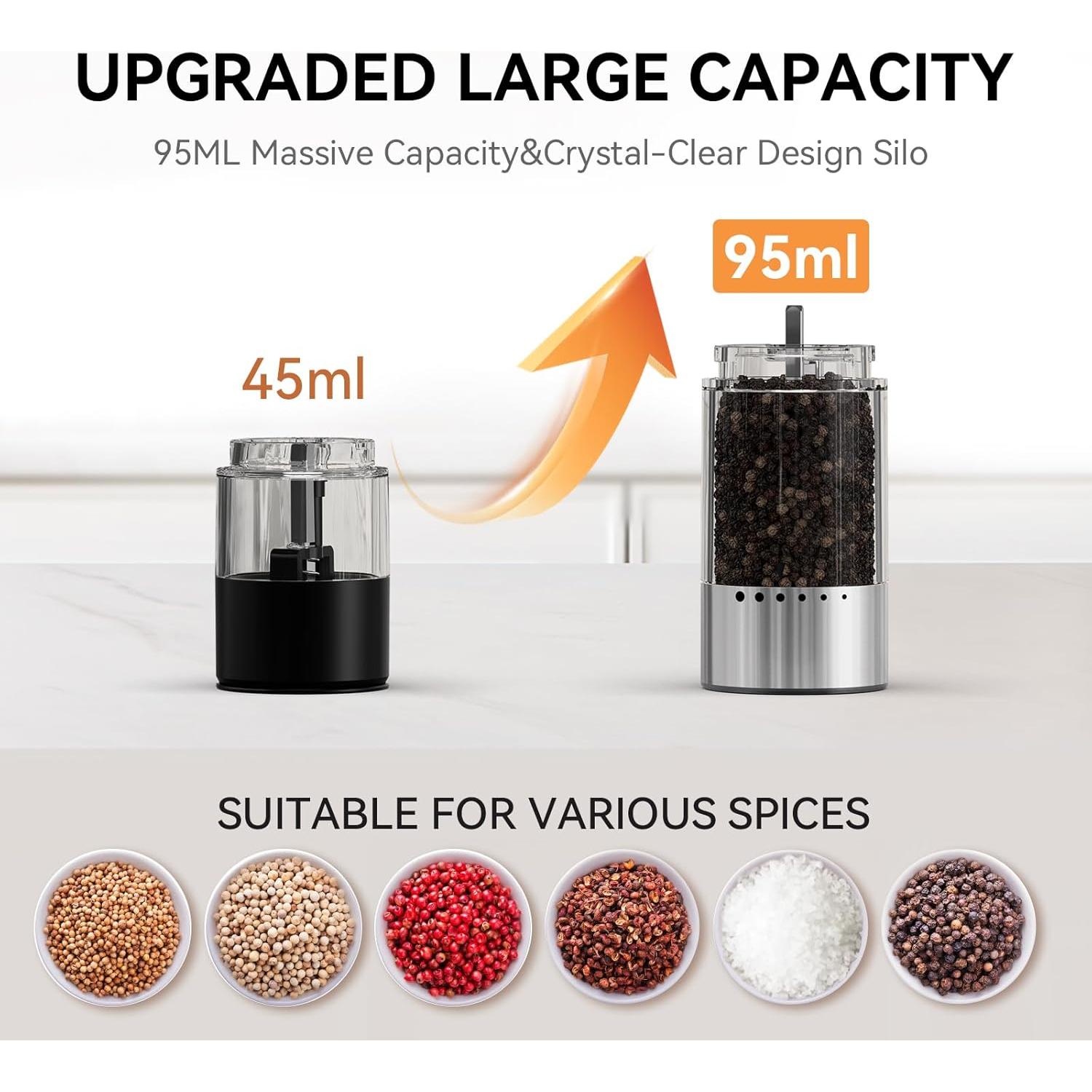 Juego de Molinillos Eléctricos de Sal y Pimienta Zadelar 95ml