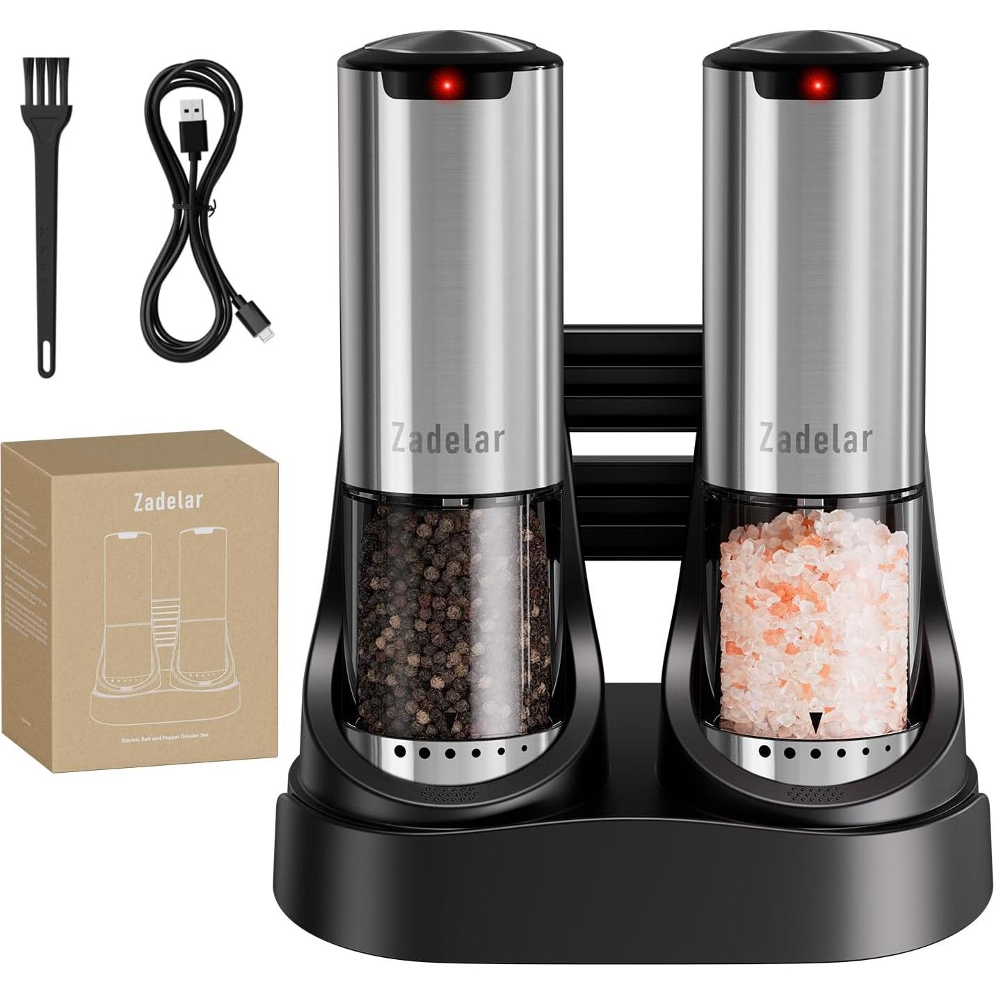Juego de Molinillos Eléctricos de Sal y Pimienta Zadelar 95ml