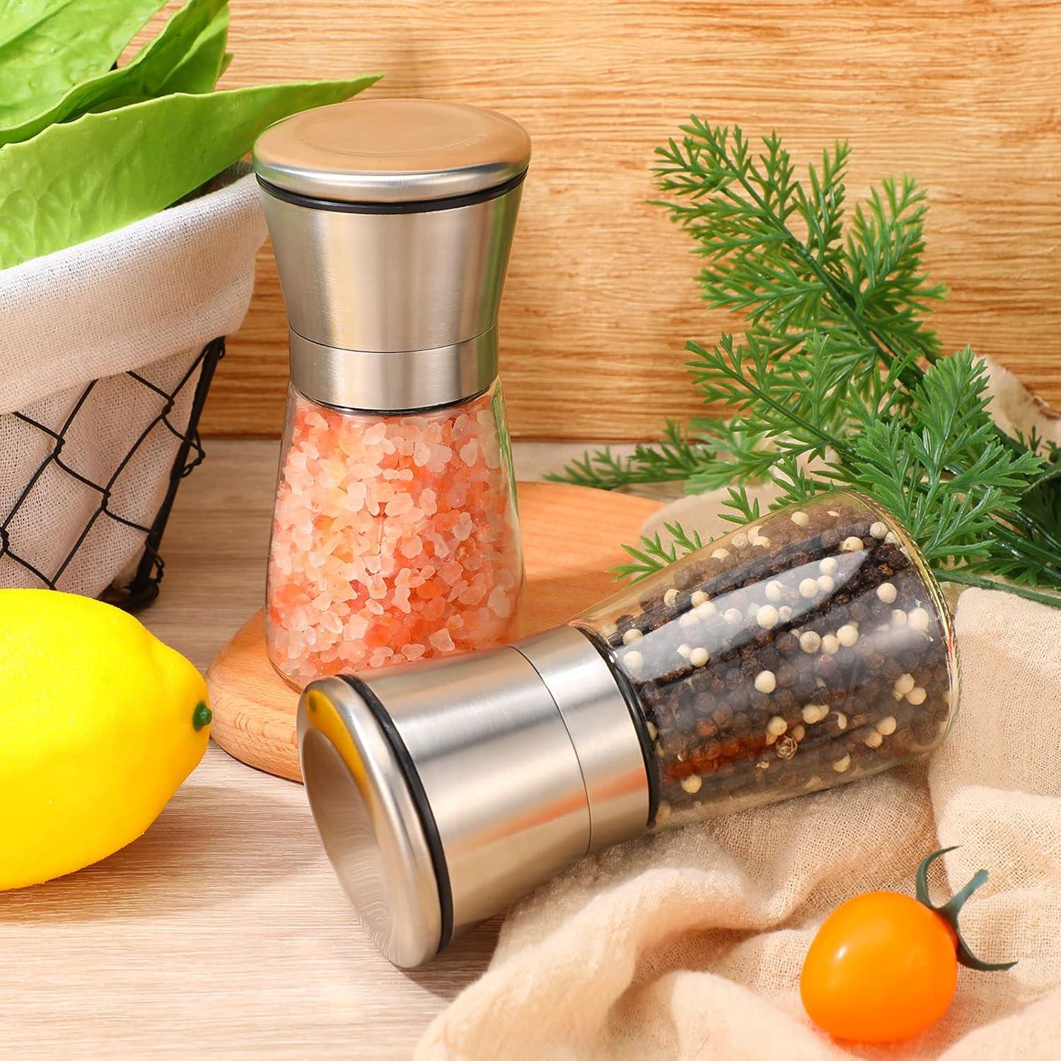 Juego de 6 Molinillos de Sal y Pimienta Lauwell 180 ml Ajustables
