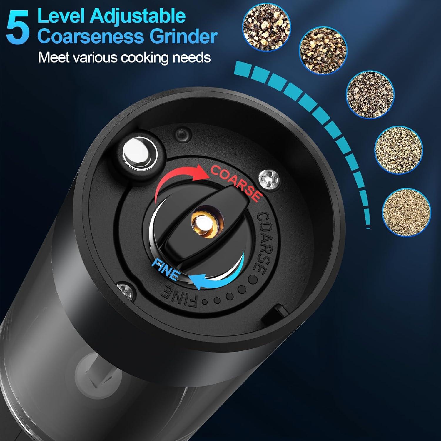 Juego de Molinillos Eléctricos de Sal y Pimienta UEDAI 95ml