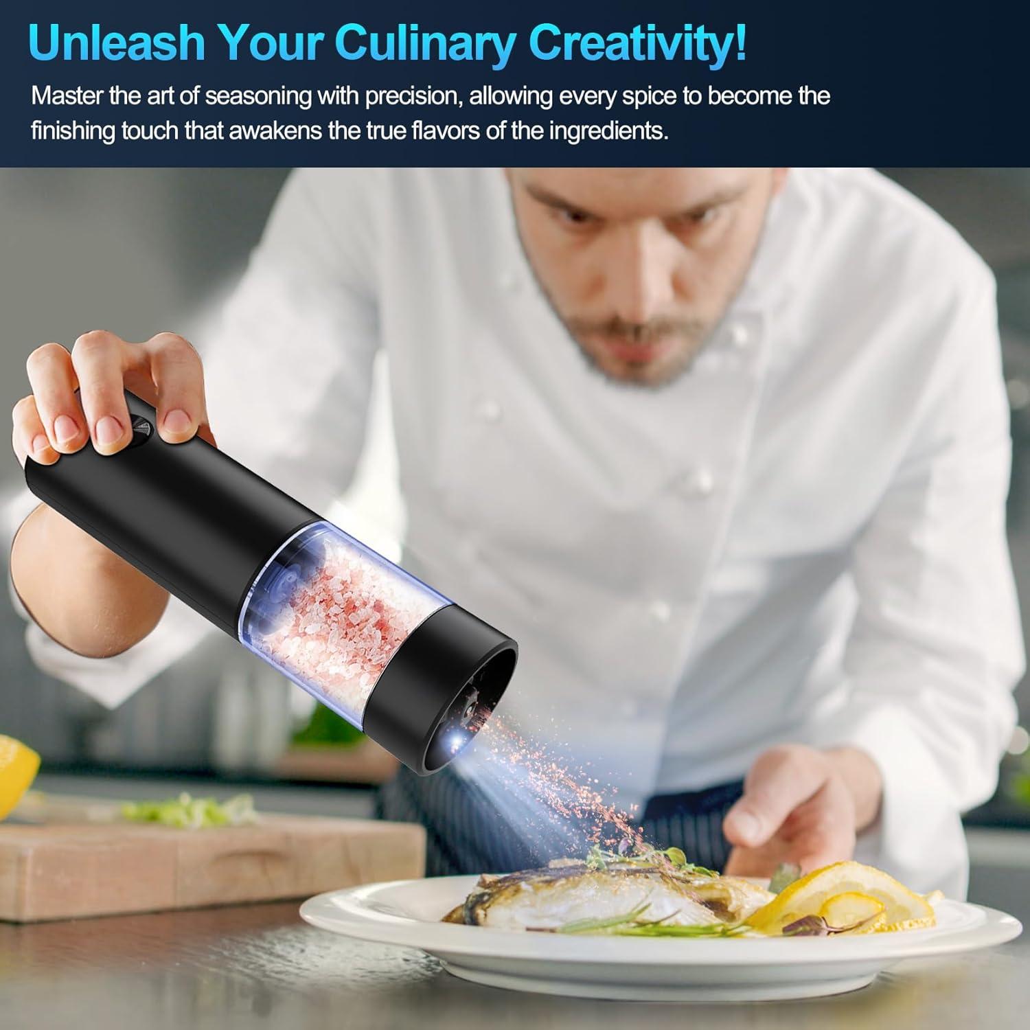 Juego de Molinillos Eléctricos de Sal y Pimienta UEDAI 95ml