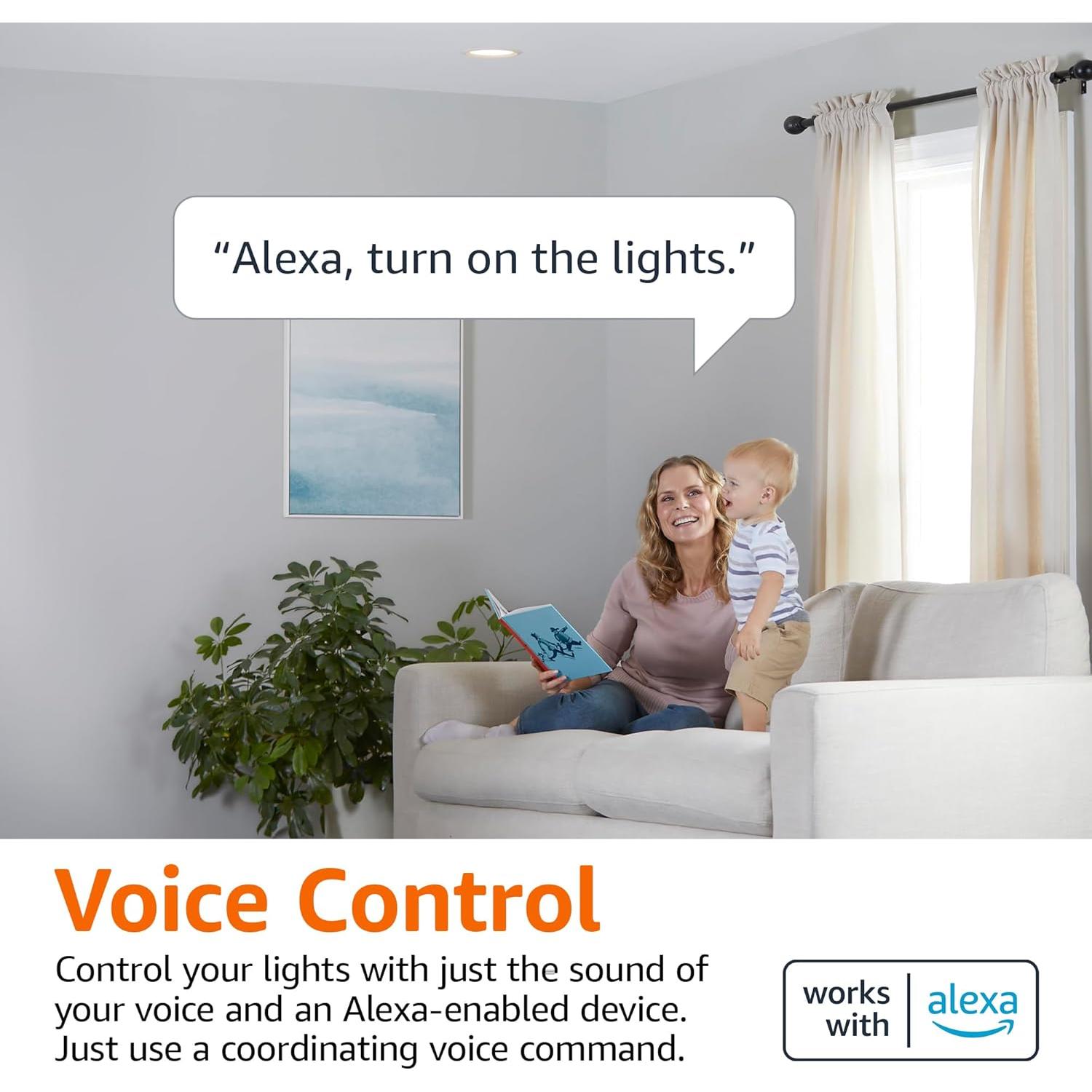 Bombilla LED inteligente BR30 Amazon Basics 9W RGBW E26