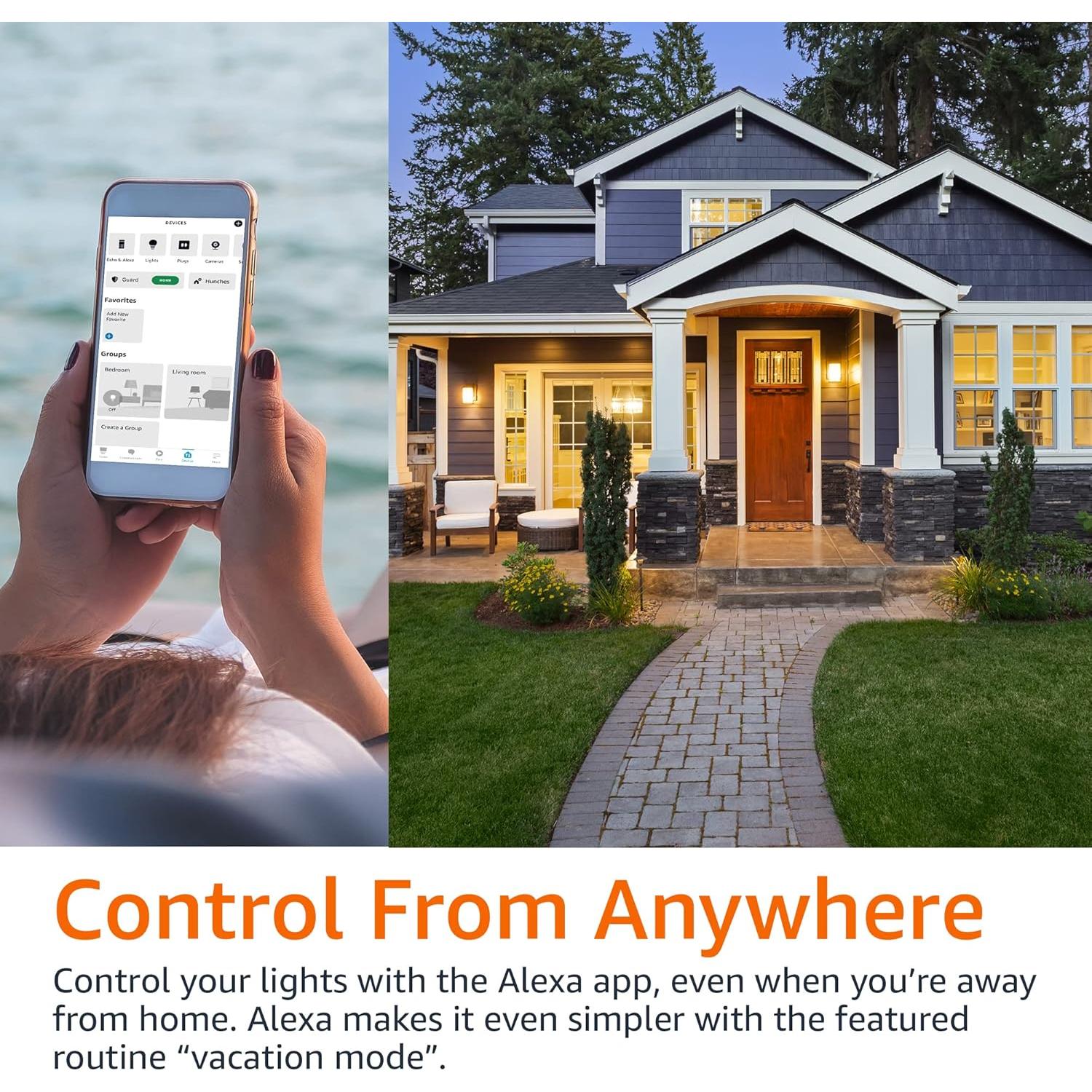 Bombilla LED inteligente BR30 Amazon Basics 9W RGBW E26