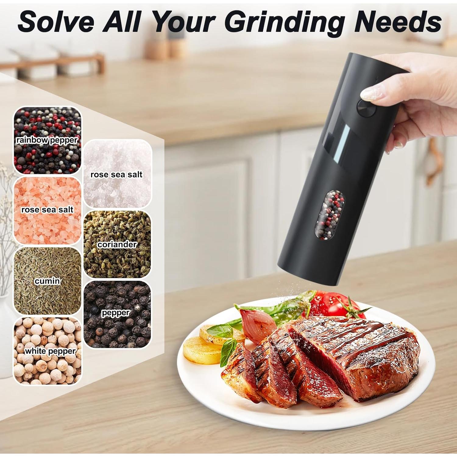 Juego de Molinillos Eléctricos de Sal y Pimienta ZDFRBJG - Recargables